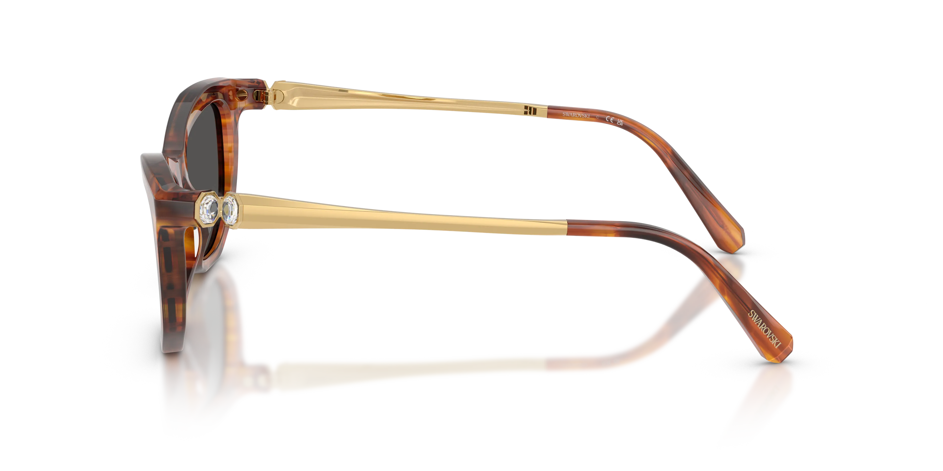 Swarovski SK6057 109187 Occhiali da sole Acetato Marrone Grigio Cat Eye Normale - immagine 4