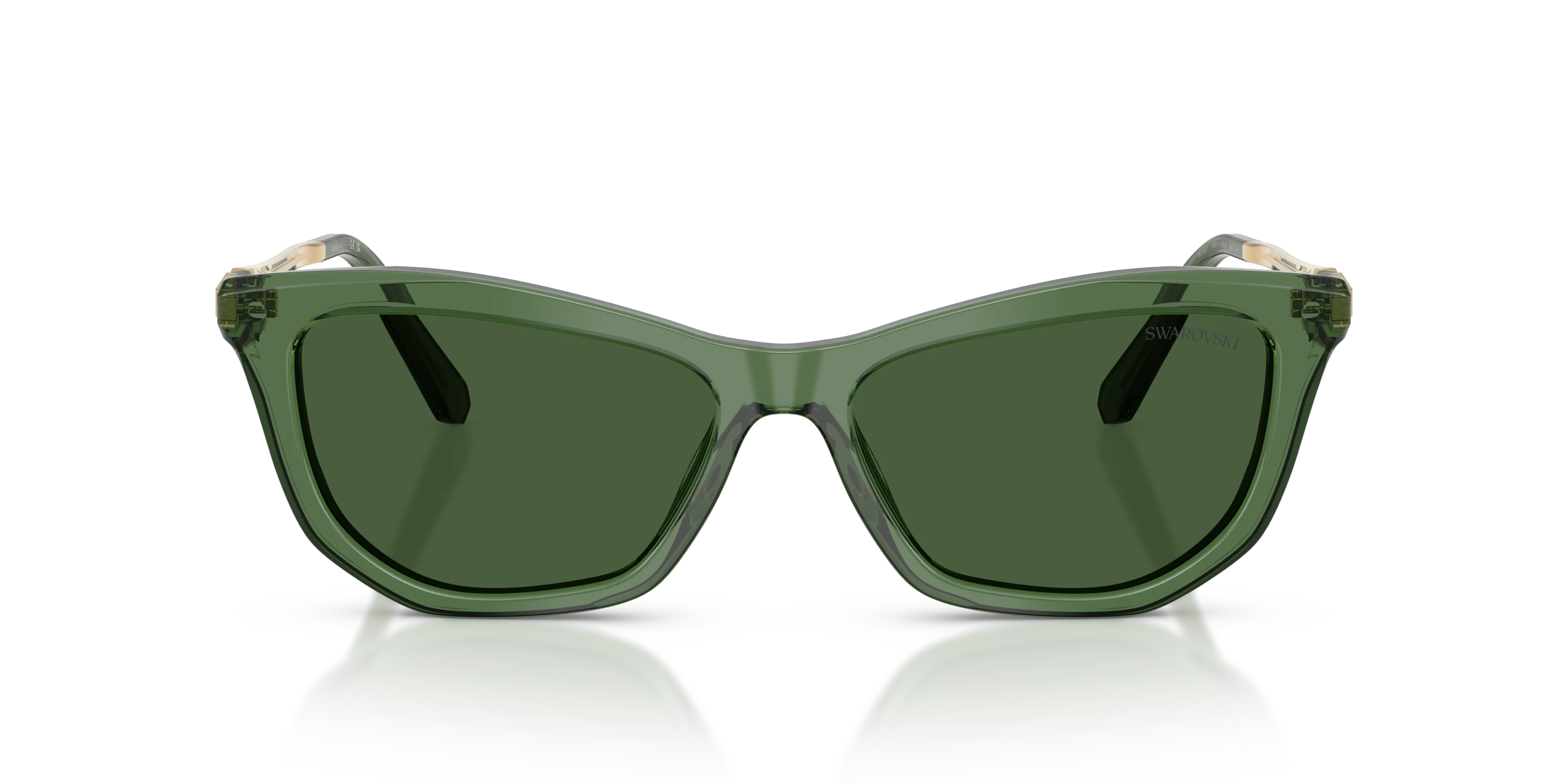 Swarovski SK6057 108571 Occhiali da sole Acetato Verde Verde Cat Eye Normale - immagine 3