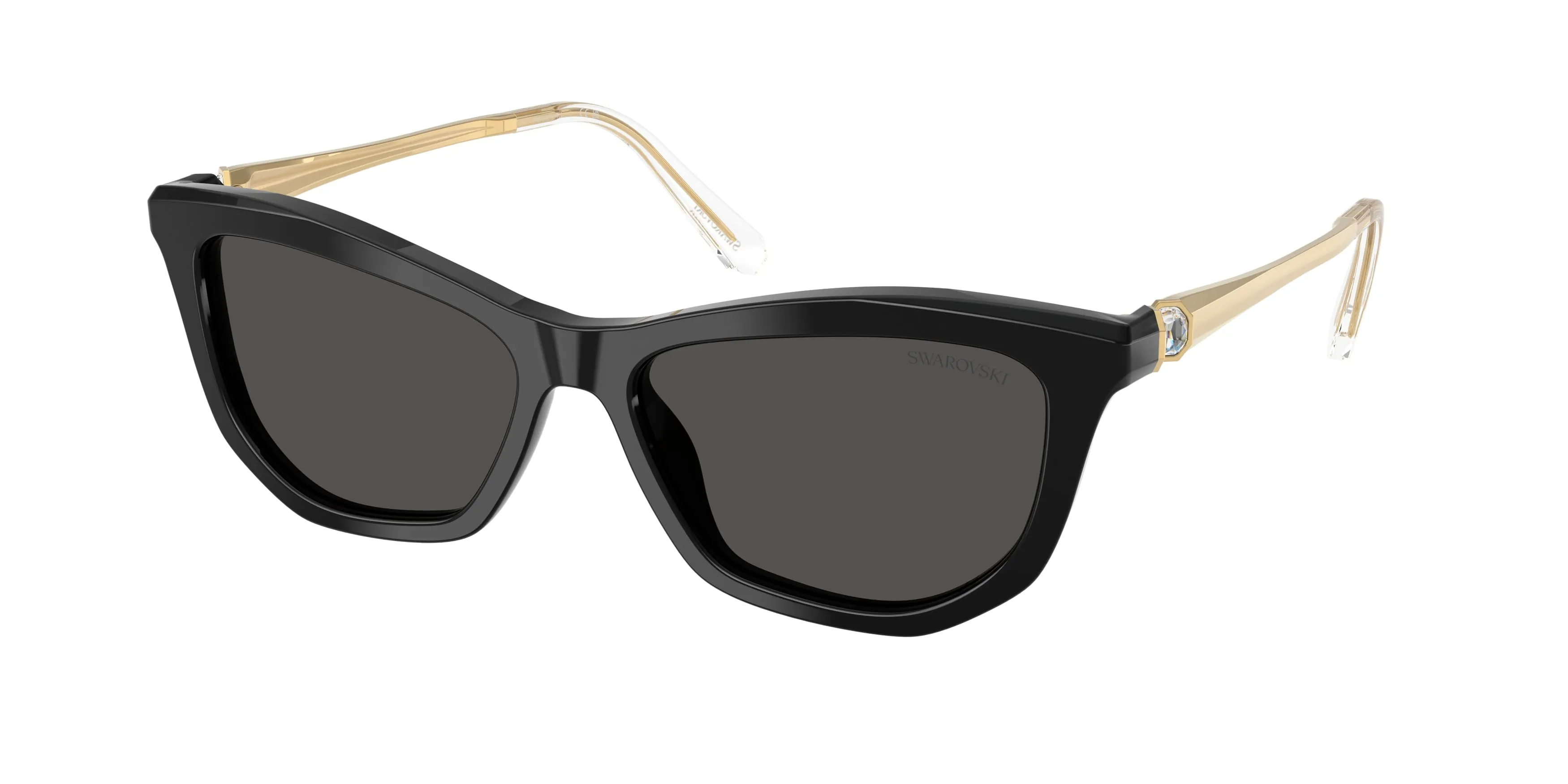 Swarovski SK6057 100187 Occhiali da sole Acetato Nero Grigio Cat Eye Normale - immagine 1