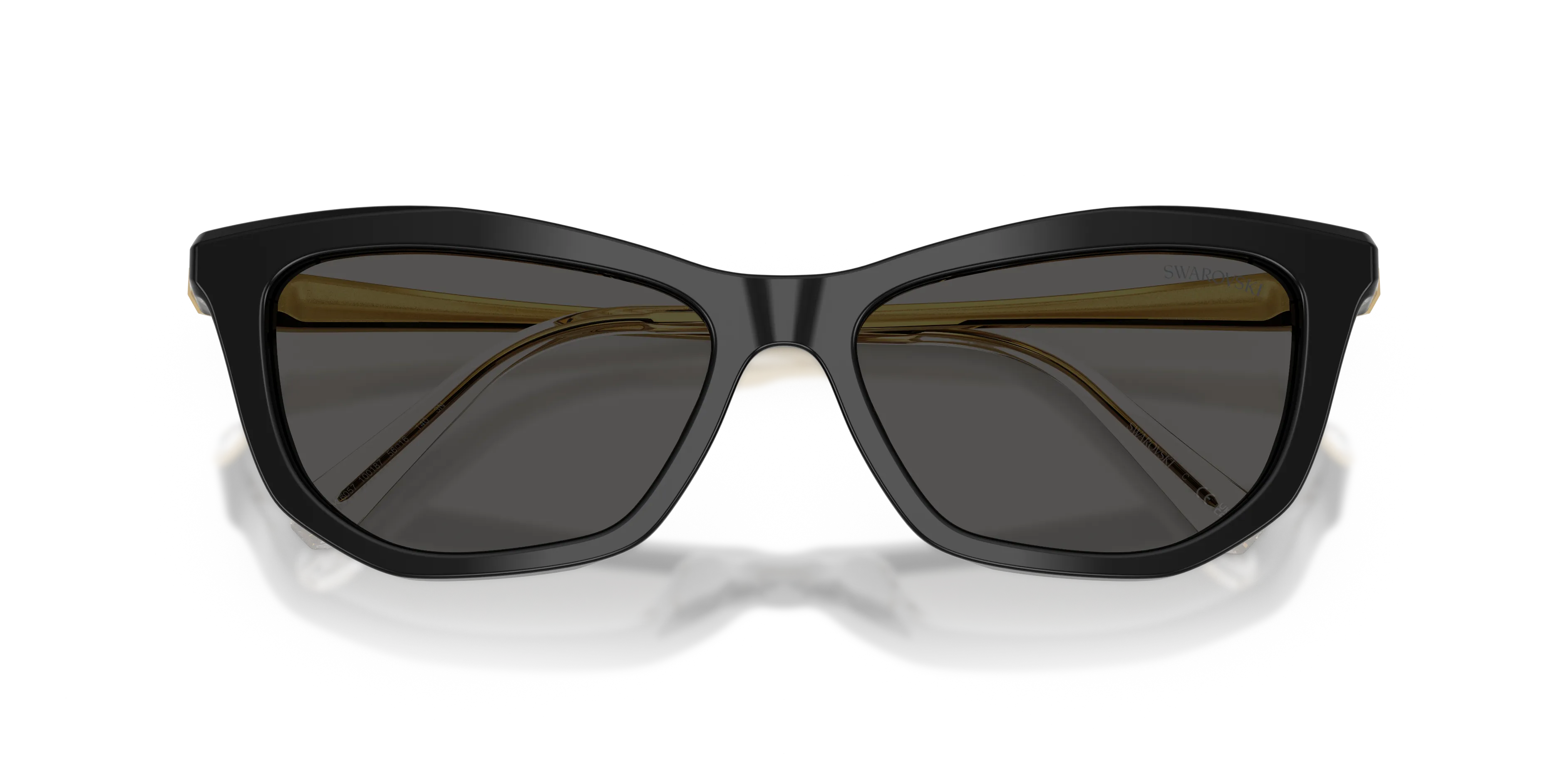 Swarovski SK6057 100187 Occhiali da sole Acetato Nero Grigio Cat Eye Normale - immagine 2