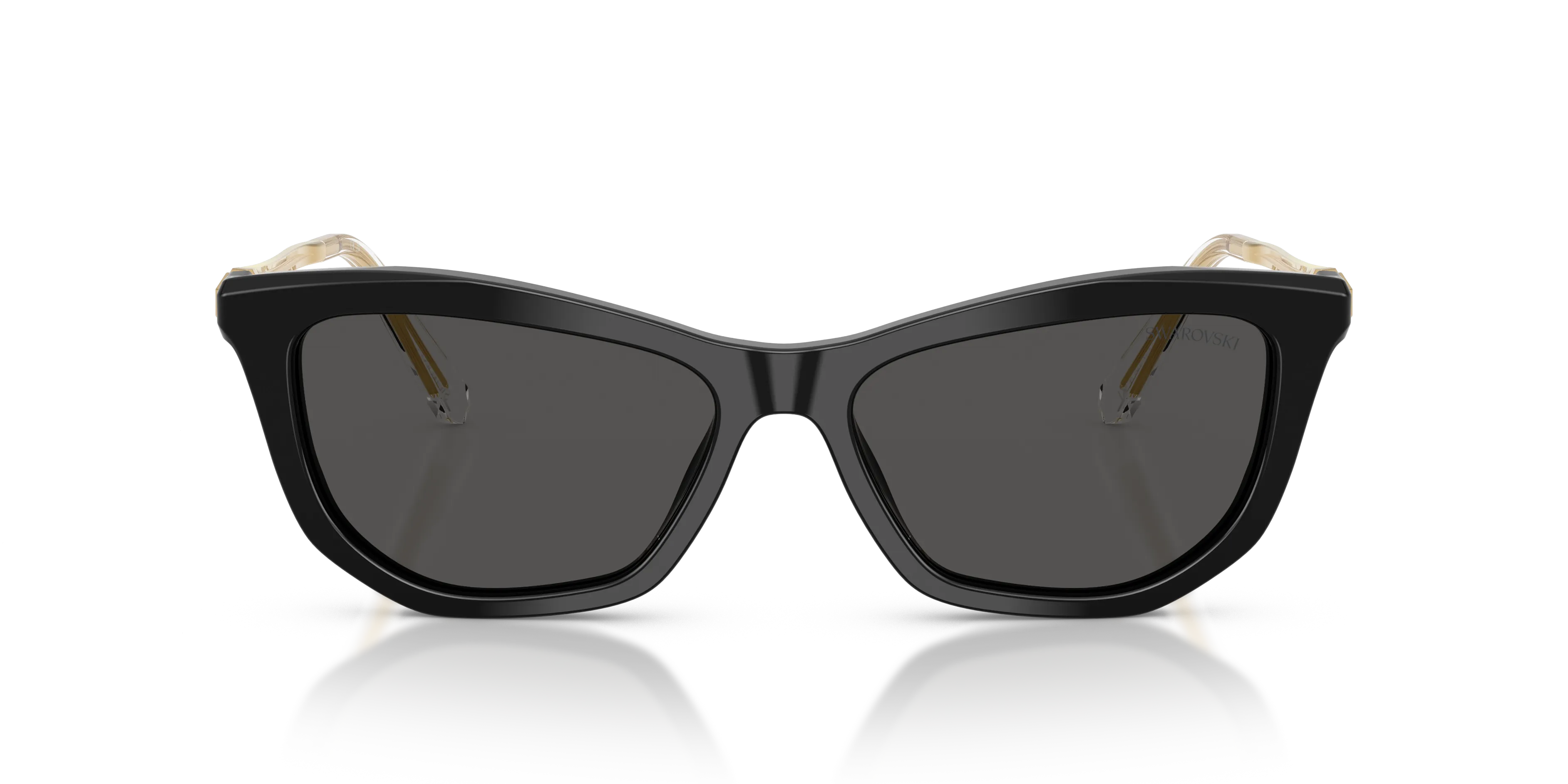 Swarovski SK6057 100187 Occhiali da sole Acetato Nero Grigio Cat Eye Normale - immagine 3
