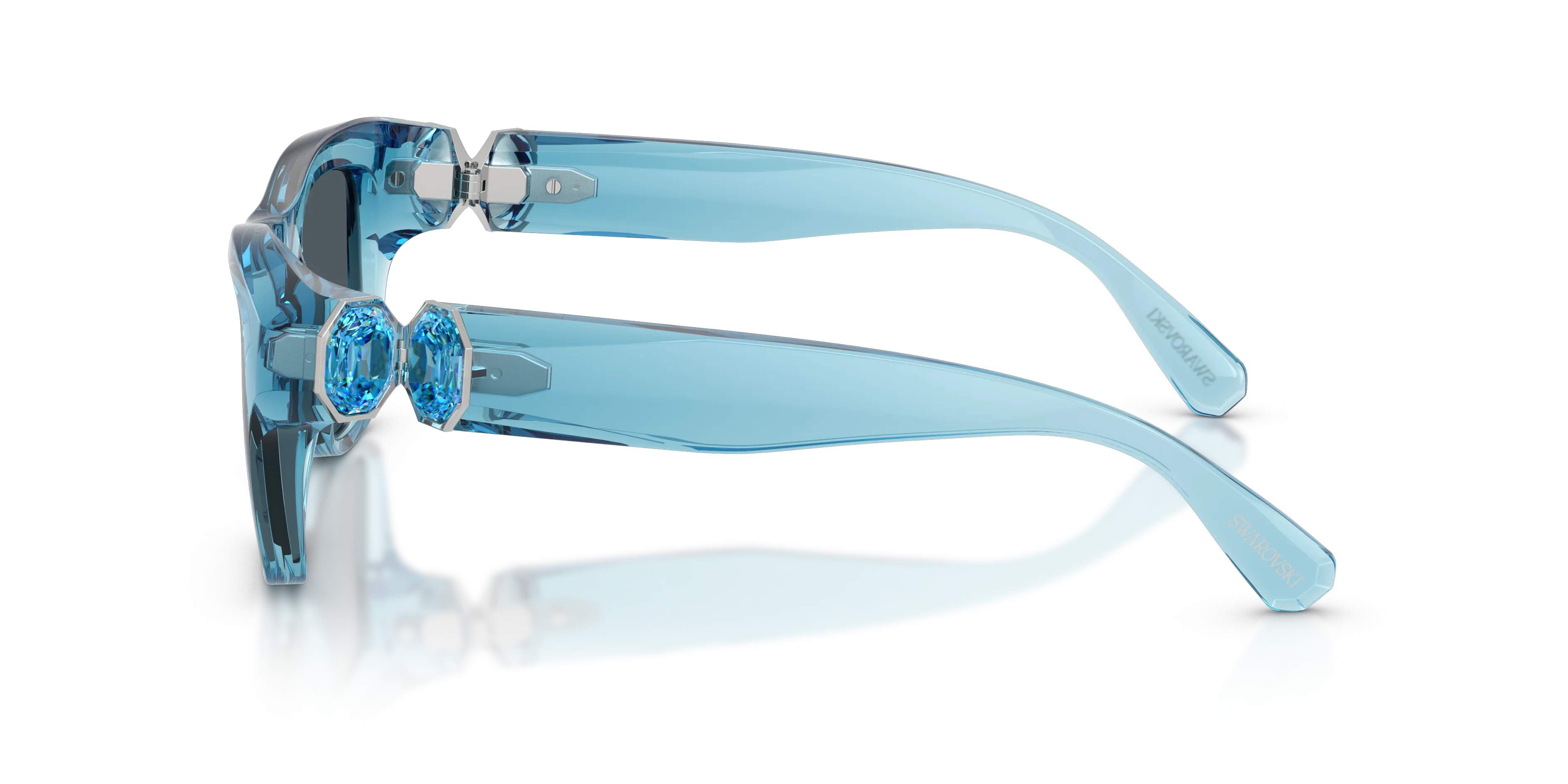 Swarovski SK6056U 107887 Occhiali da sole Iniettato Blu Grigio Pillow Normale - immagine 4