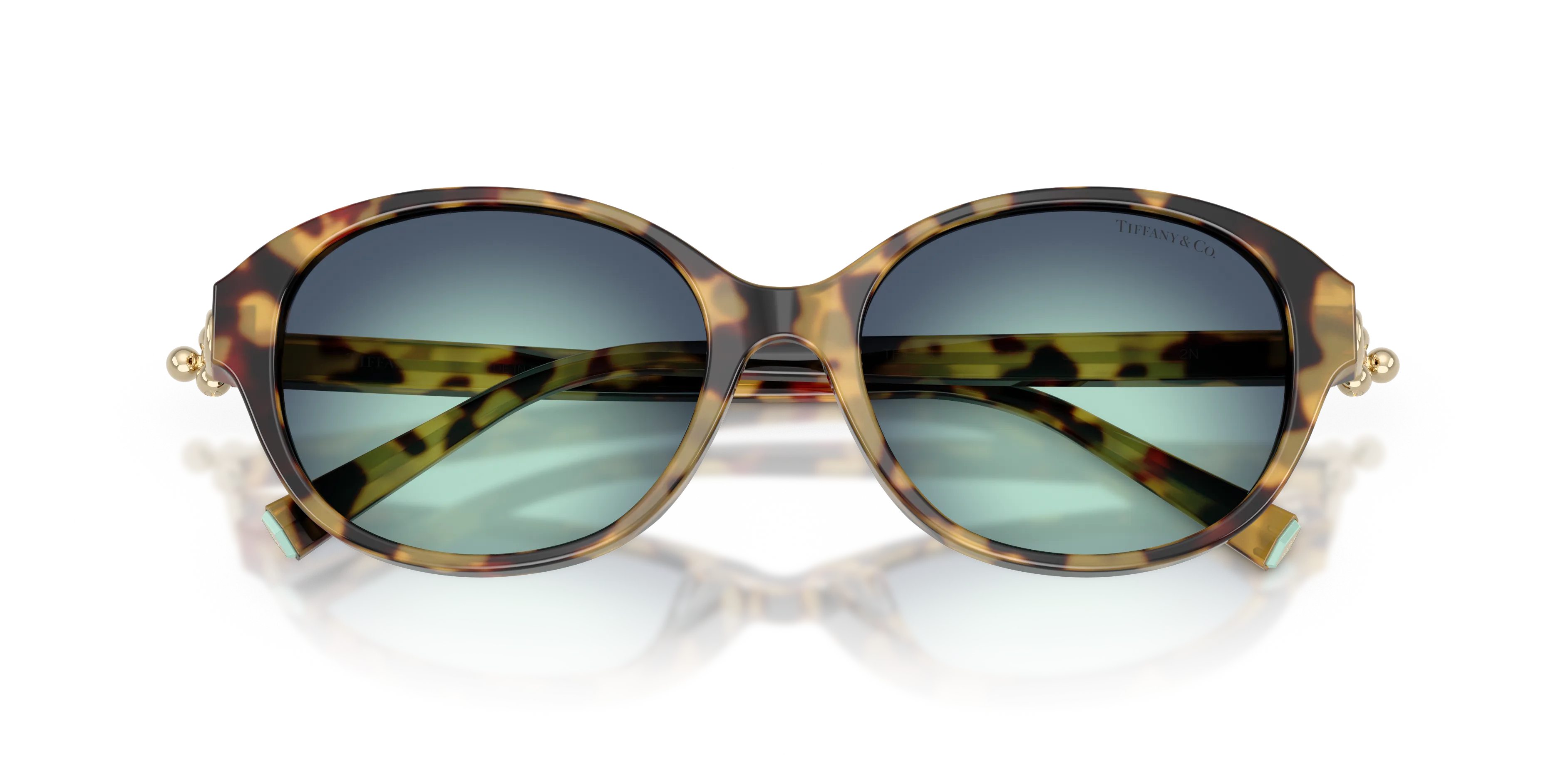 Tiffany TF4263D 80649S Occhiali da sole Acetato Tartaruga Blu Rotonda Normale Sfumato - immagine 2