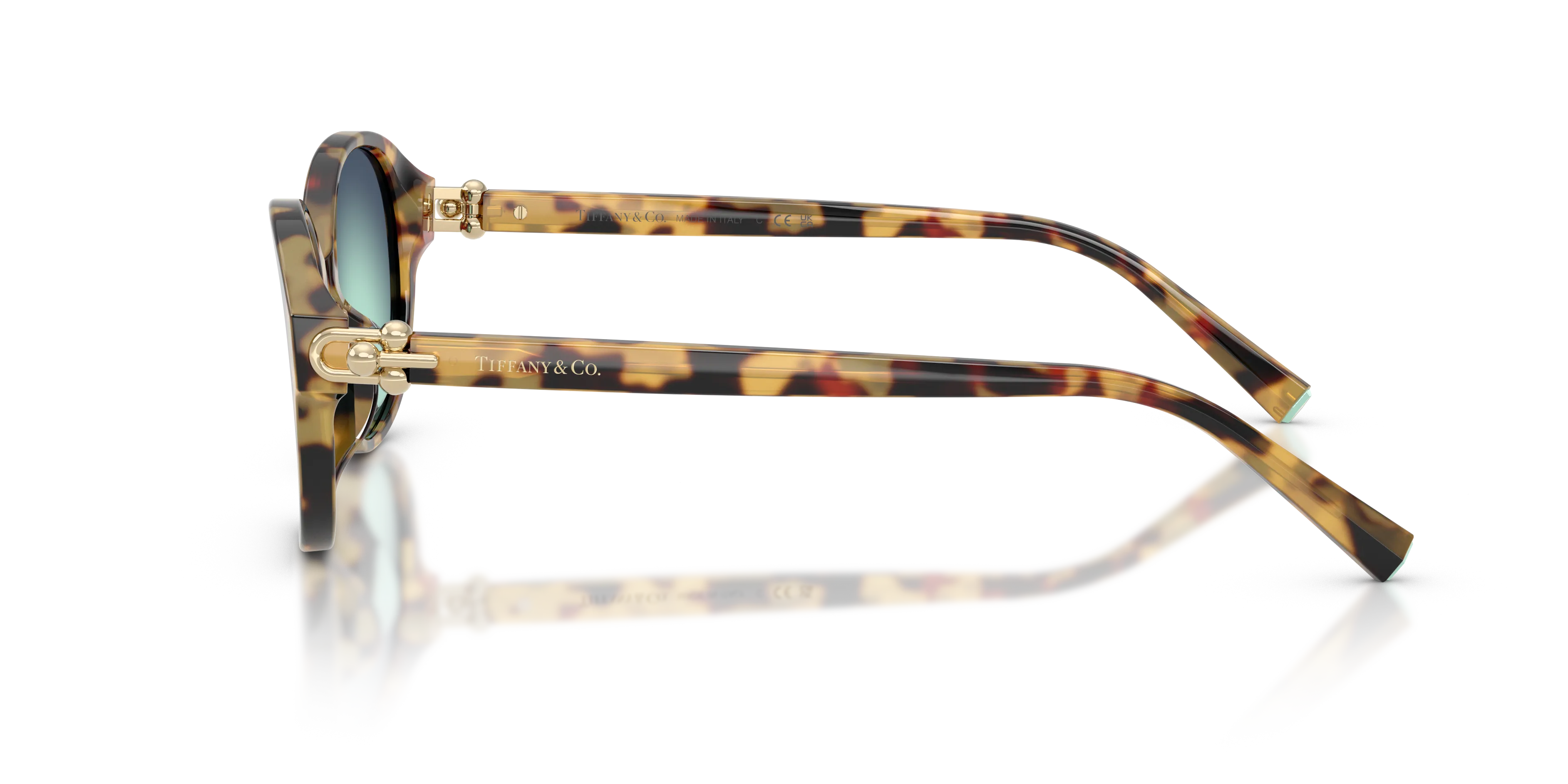 Tiffany TF4263D 80649S Occhiali da sole Acetato Tartaruga Blu Rotonda Normale Sfumato - immagine 4