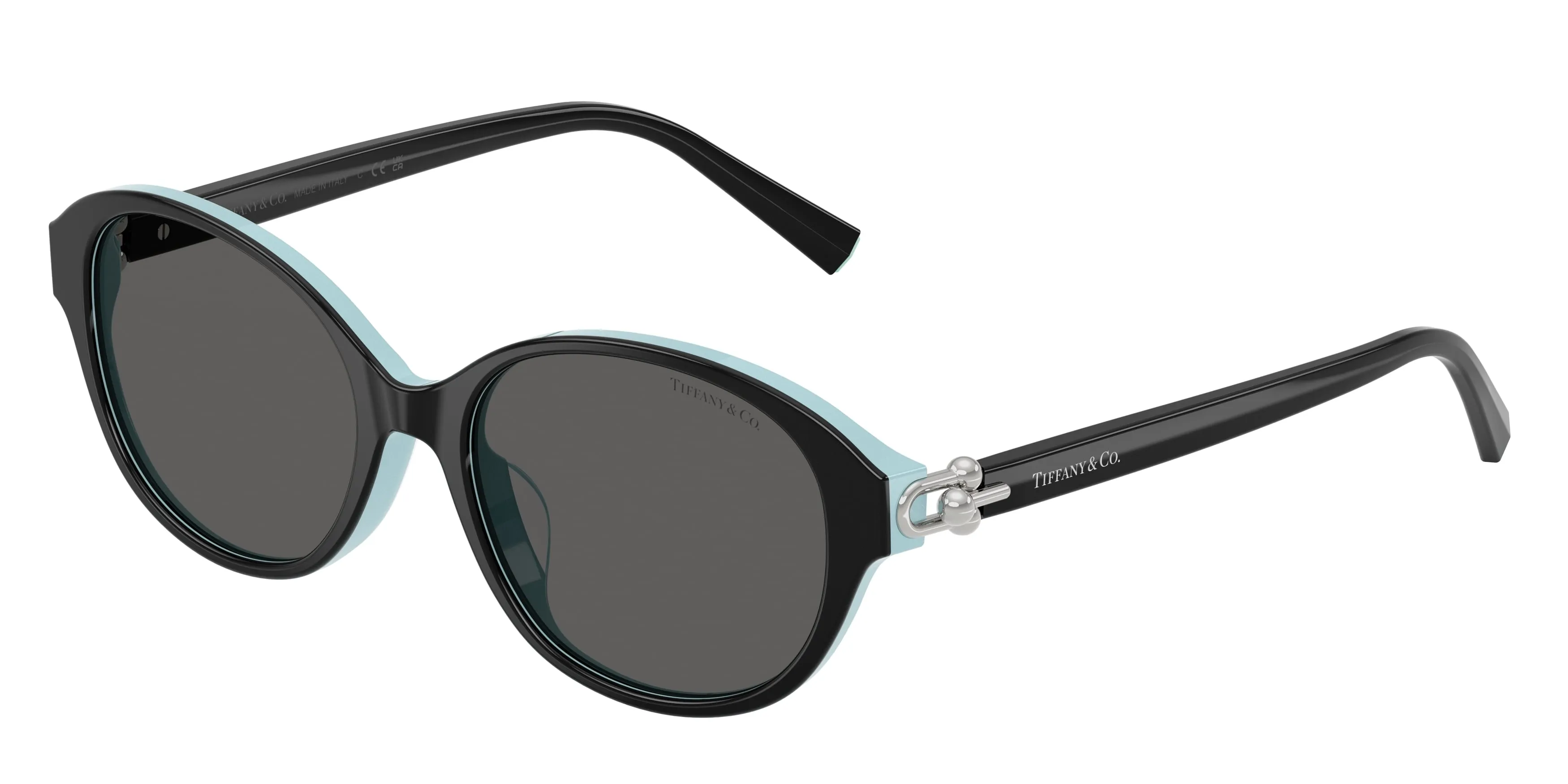 Tiffany TF4263D 8055S4 Occhiali da sole Acetato Nero Grigio Rotonda Normale - immagine 1