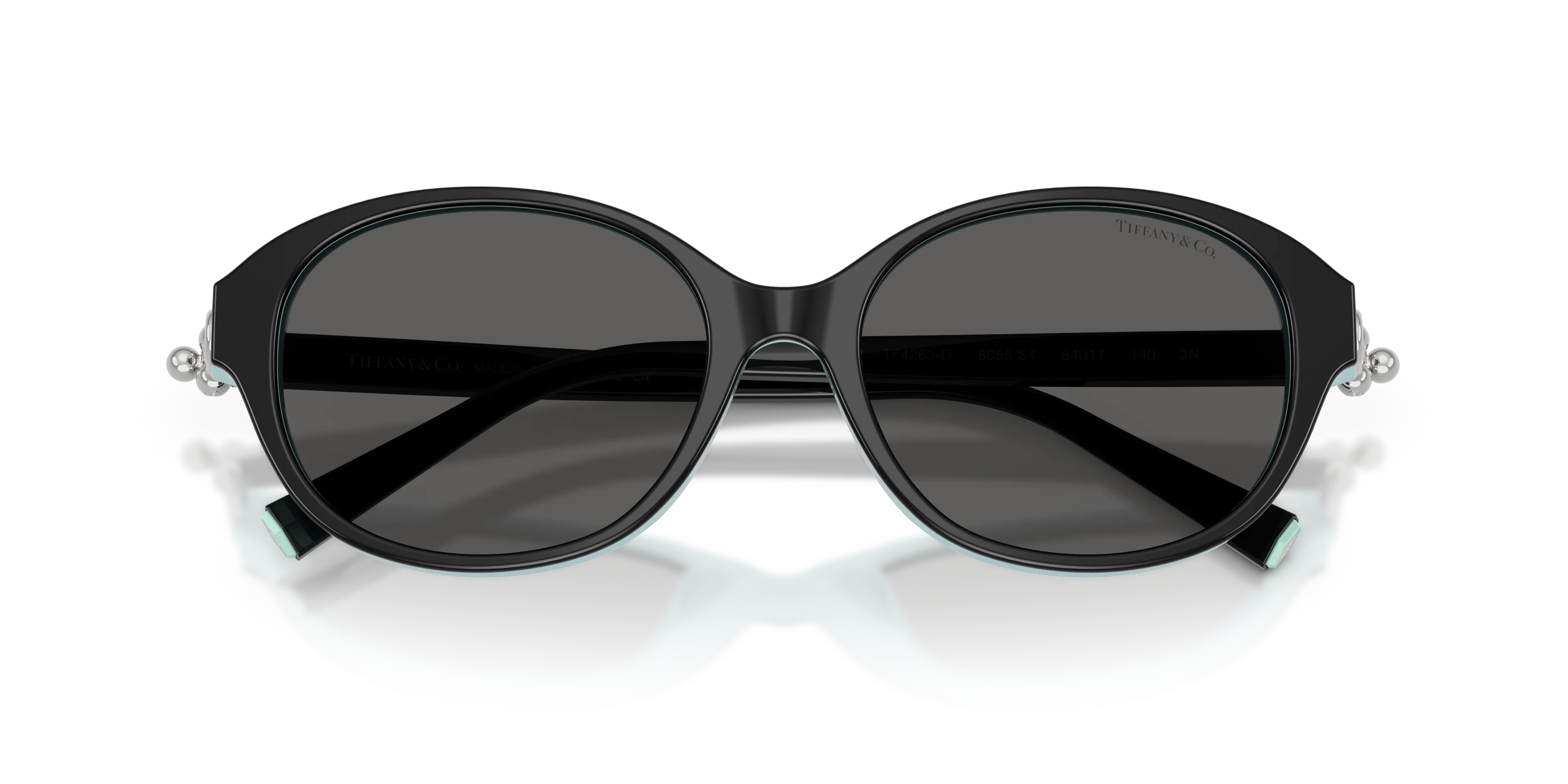 Tiffany TF4263D 8055S4 Occhiali da sole Acetato Nero Grigio Rotonda Normale - immagine 2
