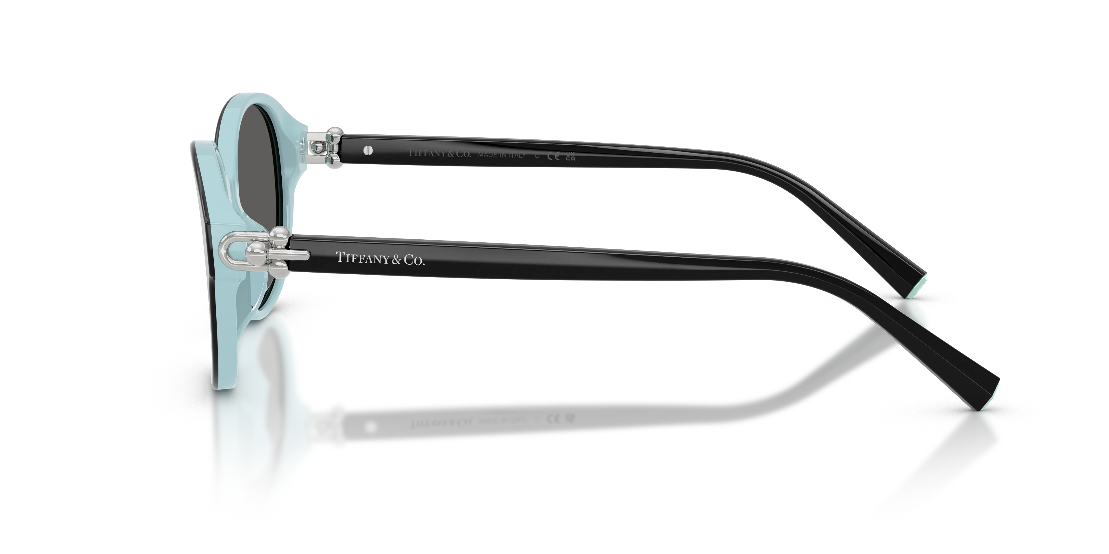 Tiffany TF4263D 8055S4 Occhiali da sole Acetato Nero Grigio Rotonda Normale - immagine 4