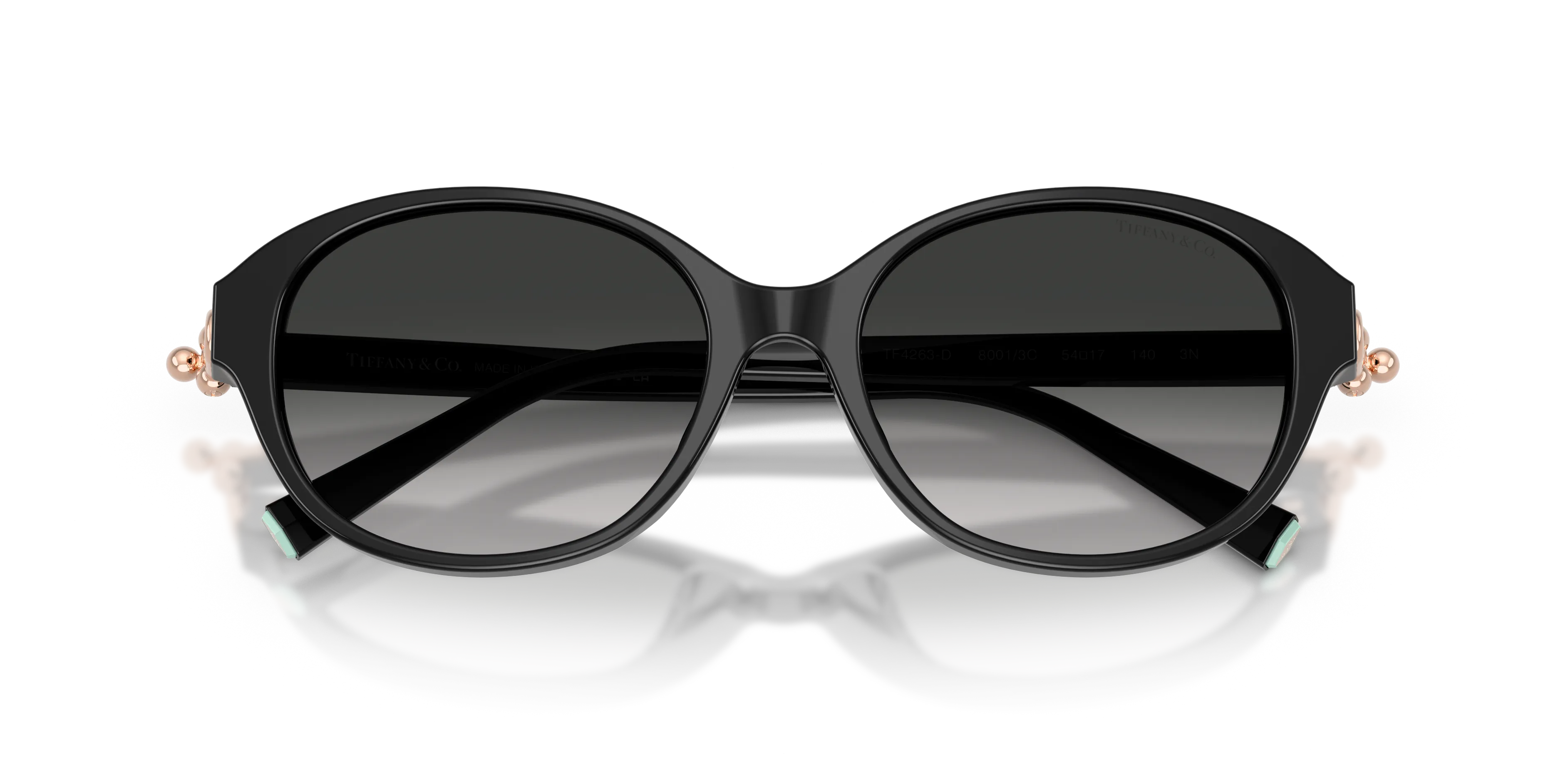 Tiffany TF4263D 80013C Occhiali da sole Acetato Nero Grigio Rotonda Normale Sfumato - immagine 2