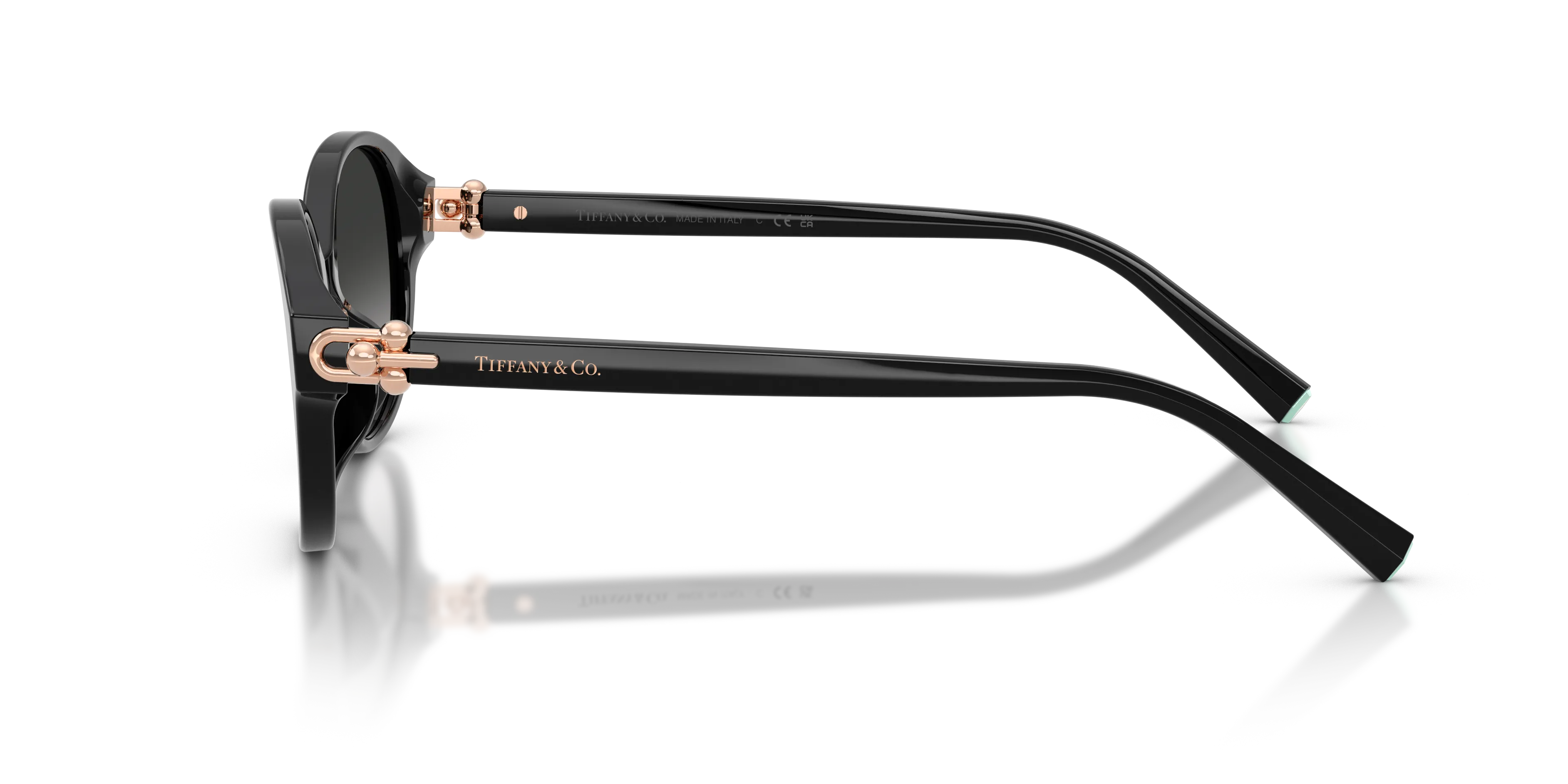 Tiffany TF4263D 80013C Occhiali da sole Acetato Nero Grigio Rotonda Normale Sfumato - immagine 4