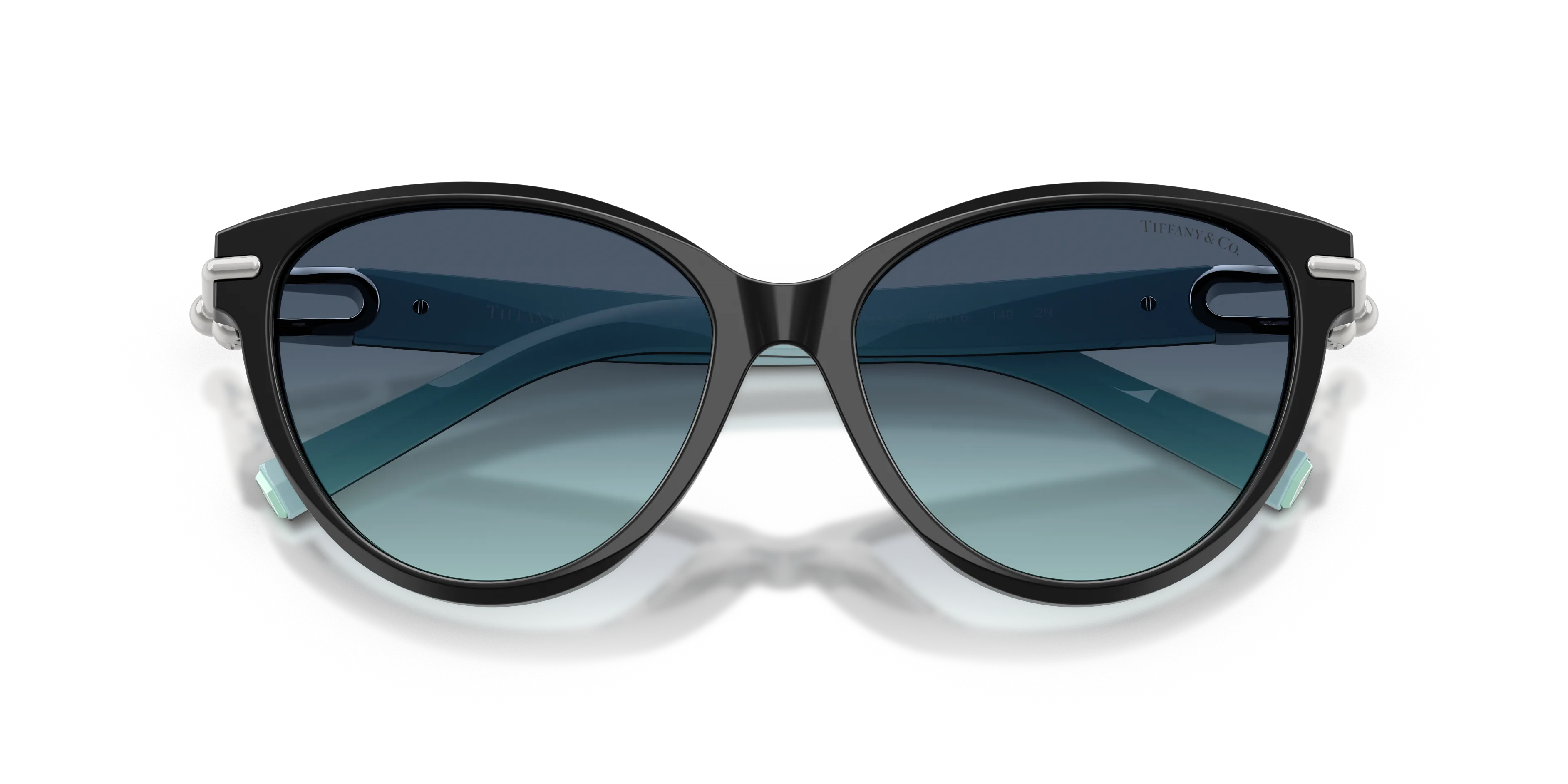 Tiffany TF4261 80559S Occhiali da sole Acetato Nero Blu Cat Eye Normale Sfumato - immagine 2