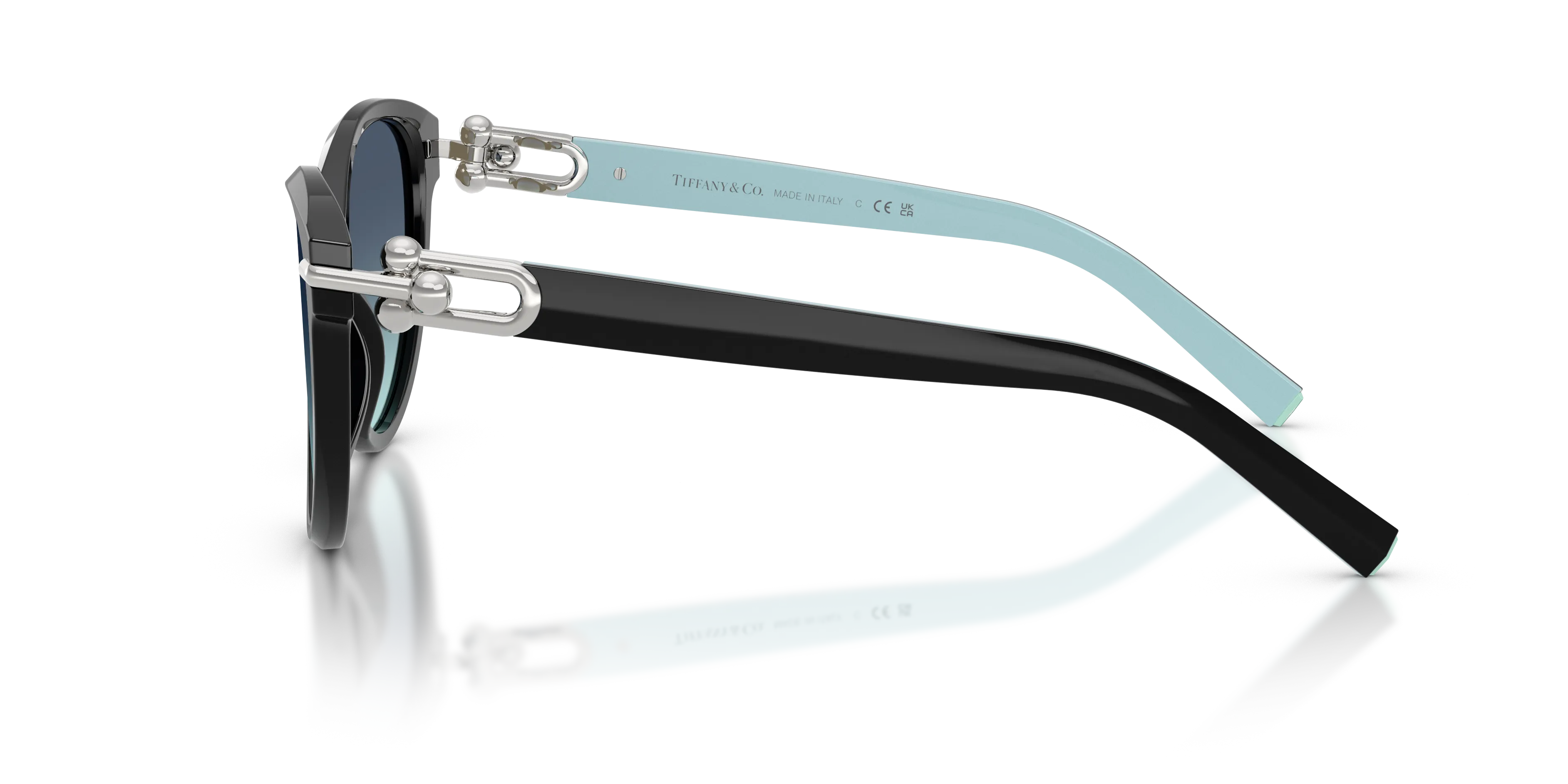 Tiffany TF4261 80559S Occhiali da sole Acetato Nero Blu Cat Eye Normale Sfumato - immagine 4