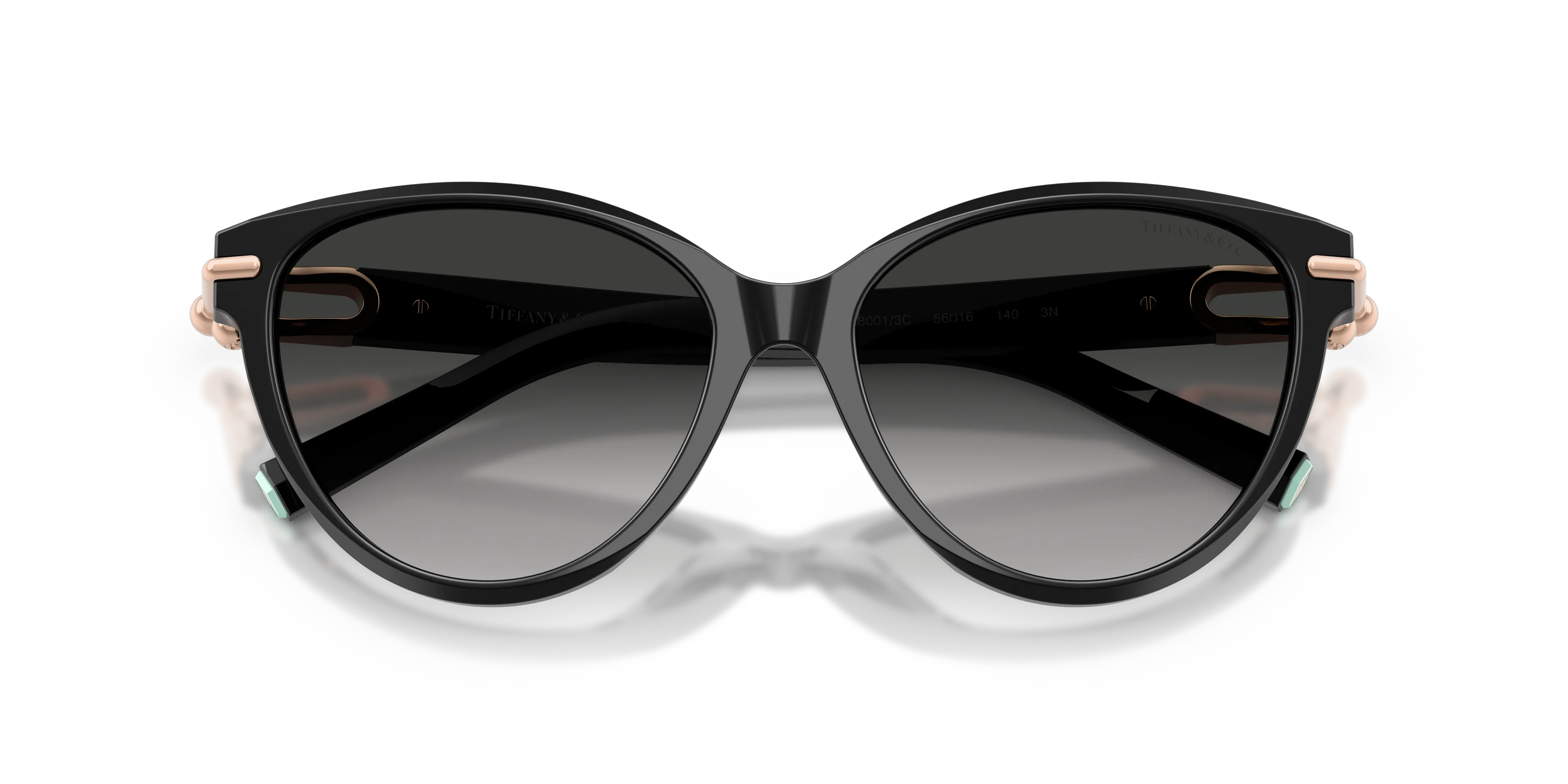 Tiffany TF4261 80013C Occhiali da sole Acetato Nero Grigio Cat Eye Normale Sfumato - immagine 2