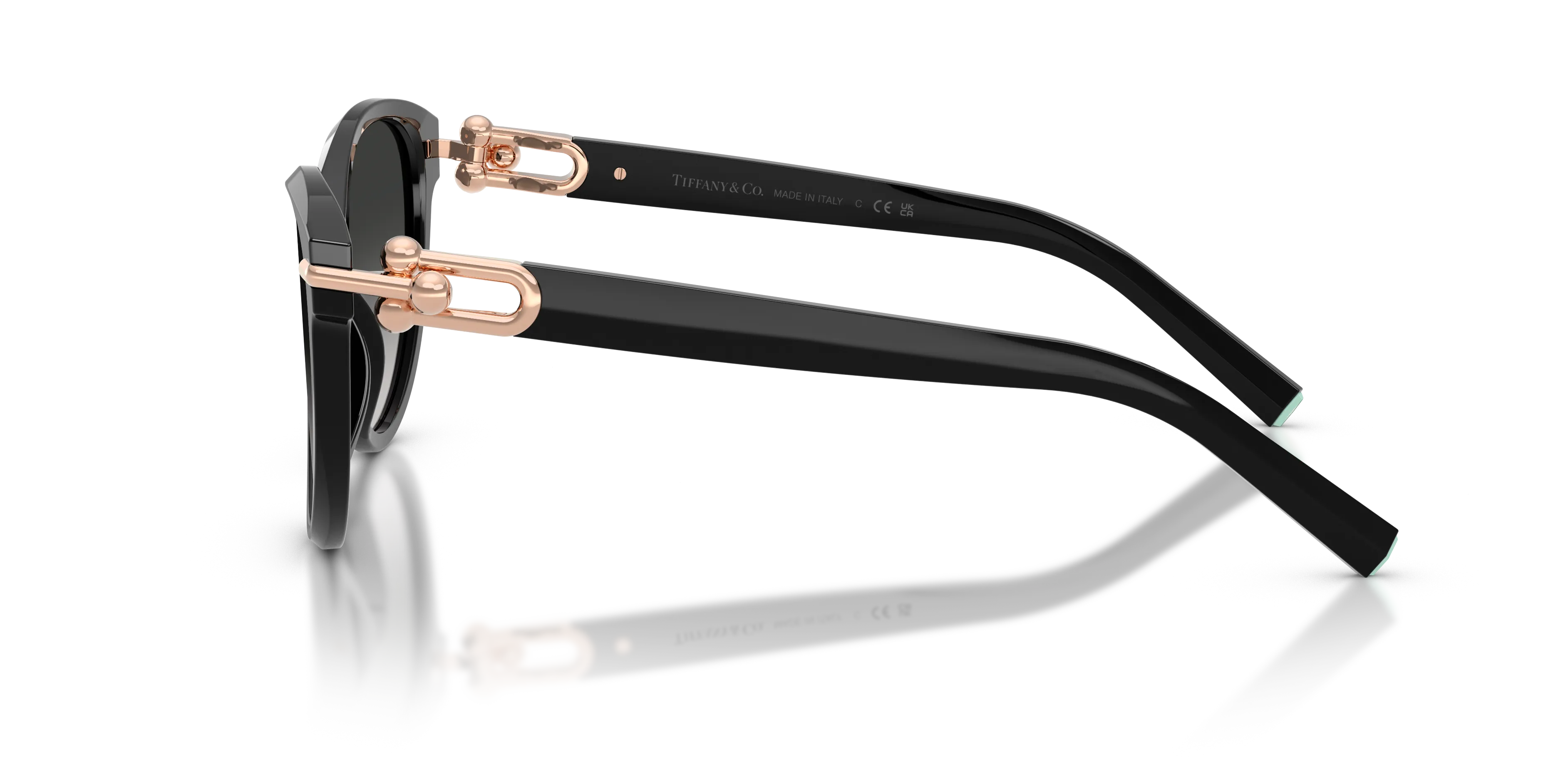 Tiffany TF4261 80013C Occhiali da sole Acetato Nero Grigio Cat Eye Normale Sfumato - immagine 4