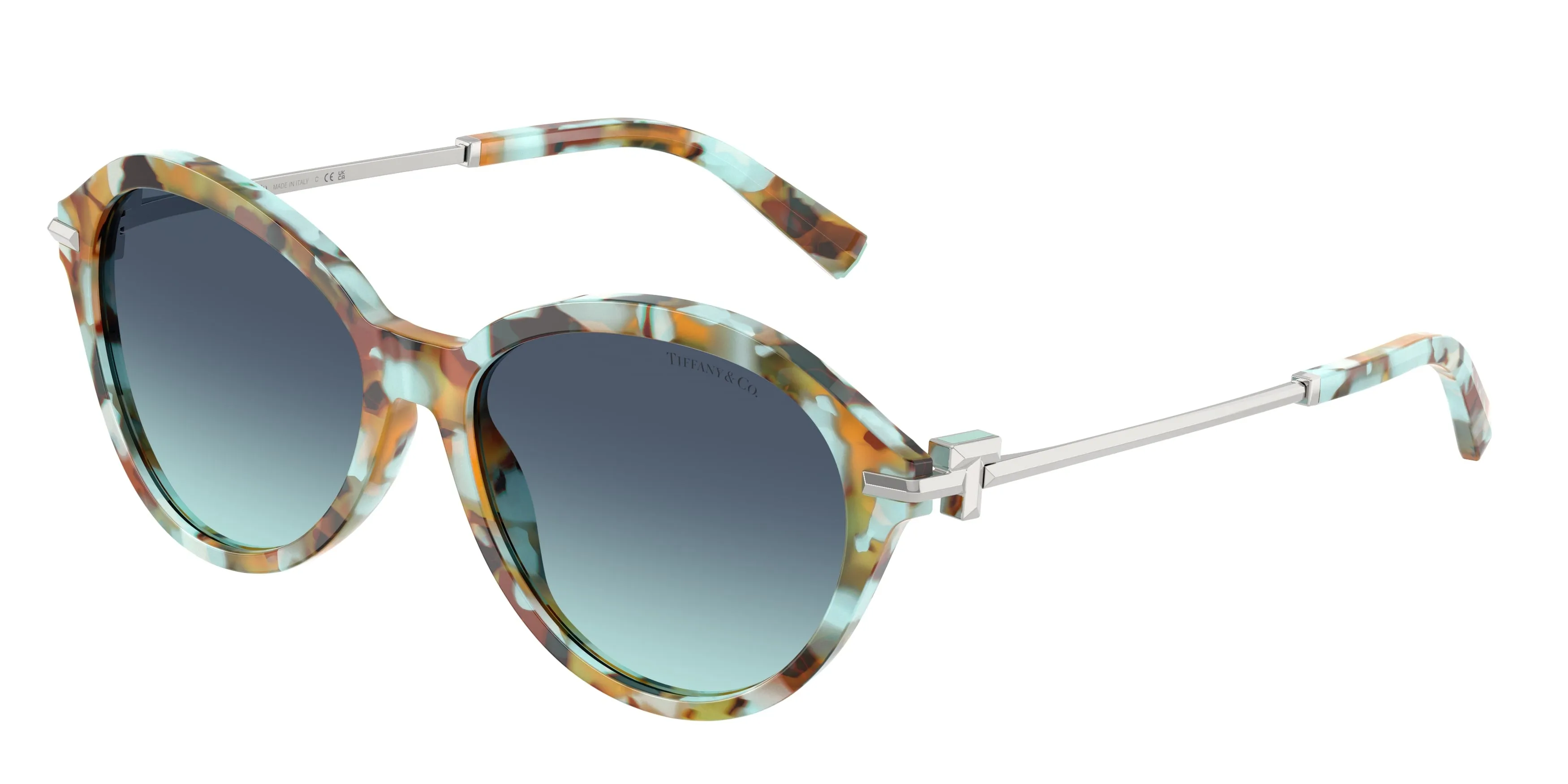 Tiffany TF4259 84419S Occhiali da sole Acetato Tartaruga Blu Rotonda Normale Sfumato - immagine 1