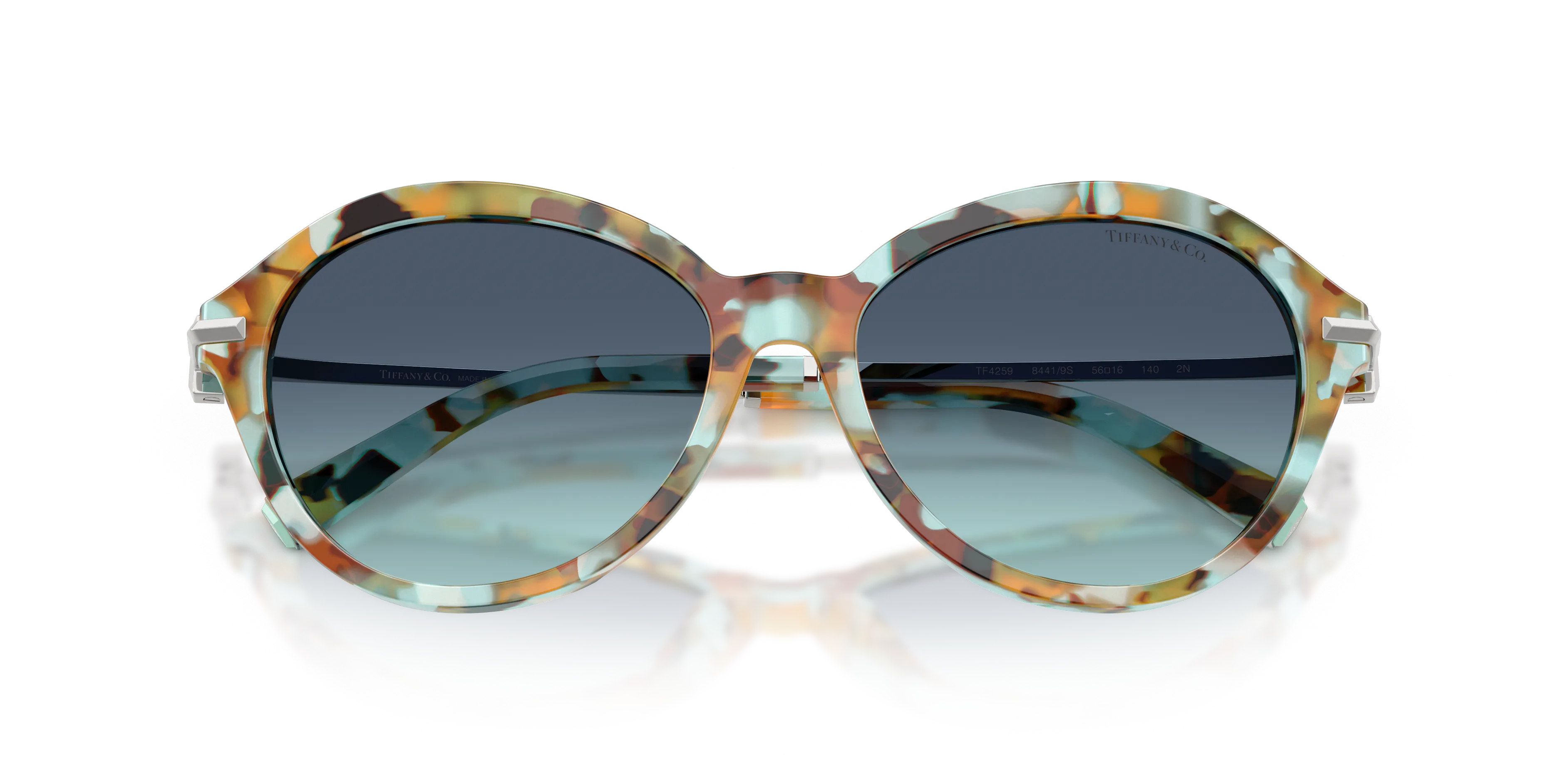 Tiffany TF4259 84419S Occhiali da sole Acetato Tartaruga Blu Rotonda Normale Sfumato - immagine 2