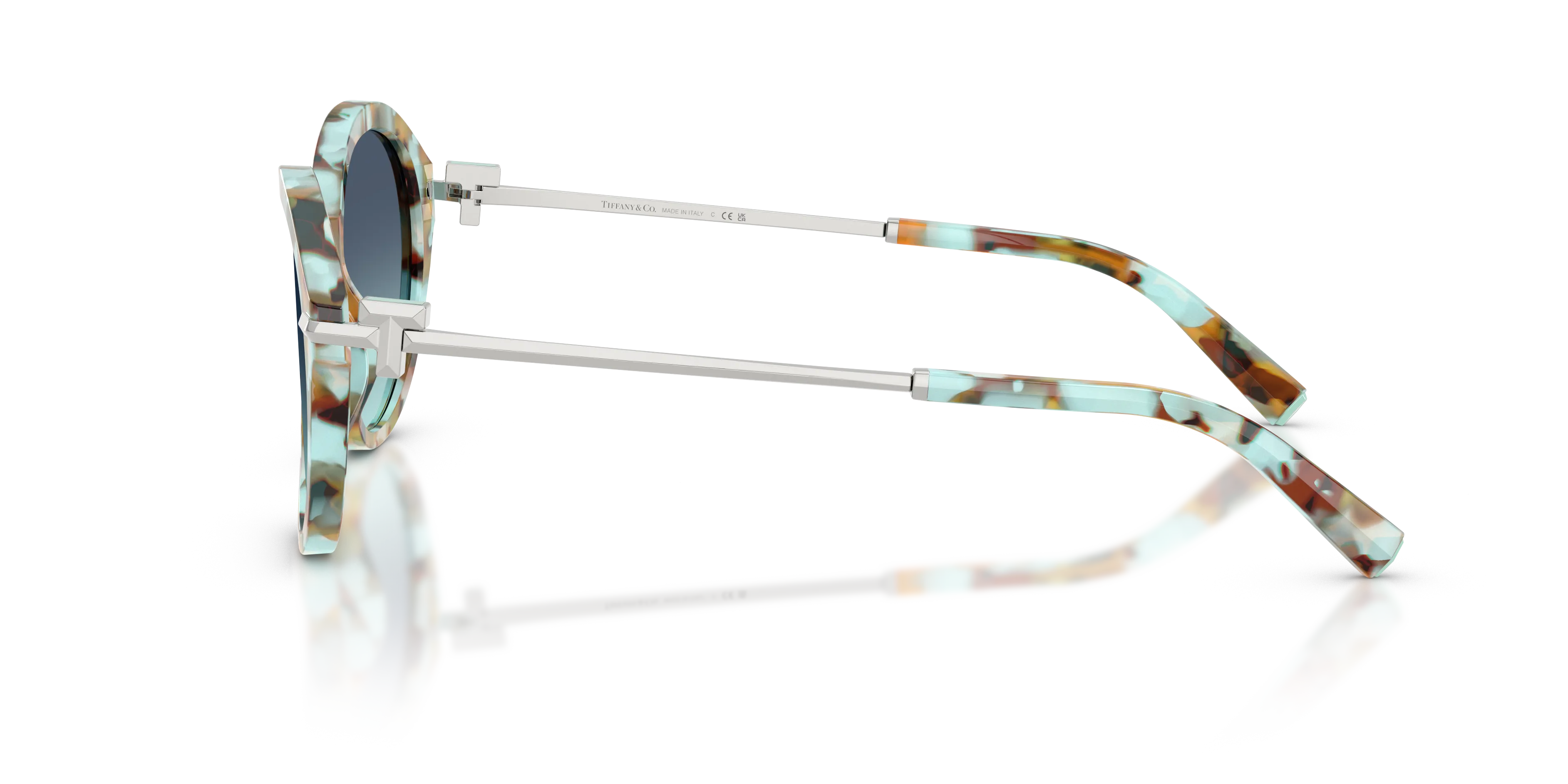 Tiffany TF4259 84419S Occhiali da sole Acetato Tartaruga Blu Rotonda Normale Sfumato - immagine 4