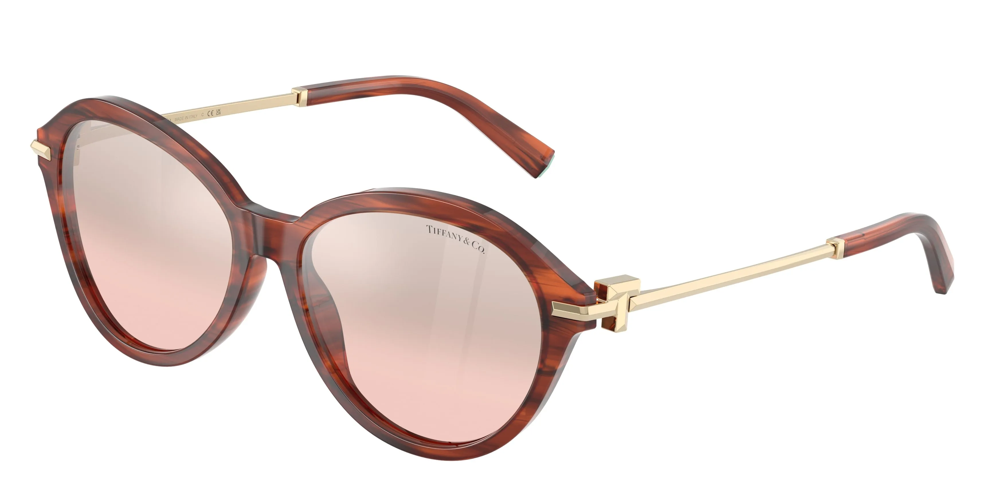 Tiffany TF4259 84407E Occhiali da sole Acetato Tartaruga Rosa Rotonda Normale Sfumato - immagine 1