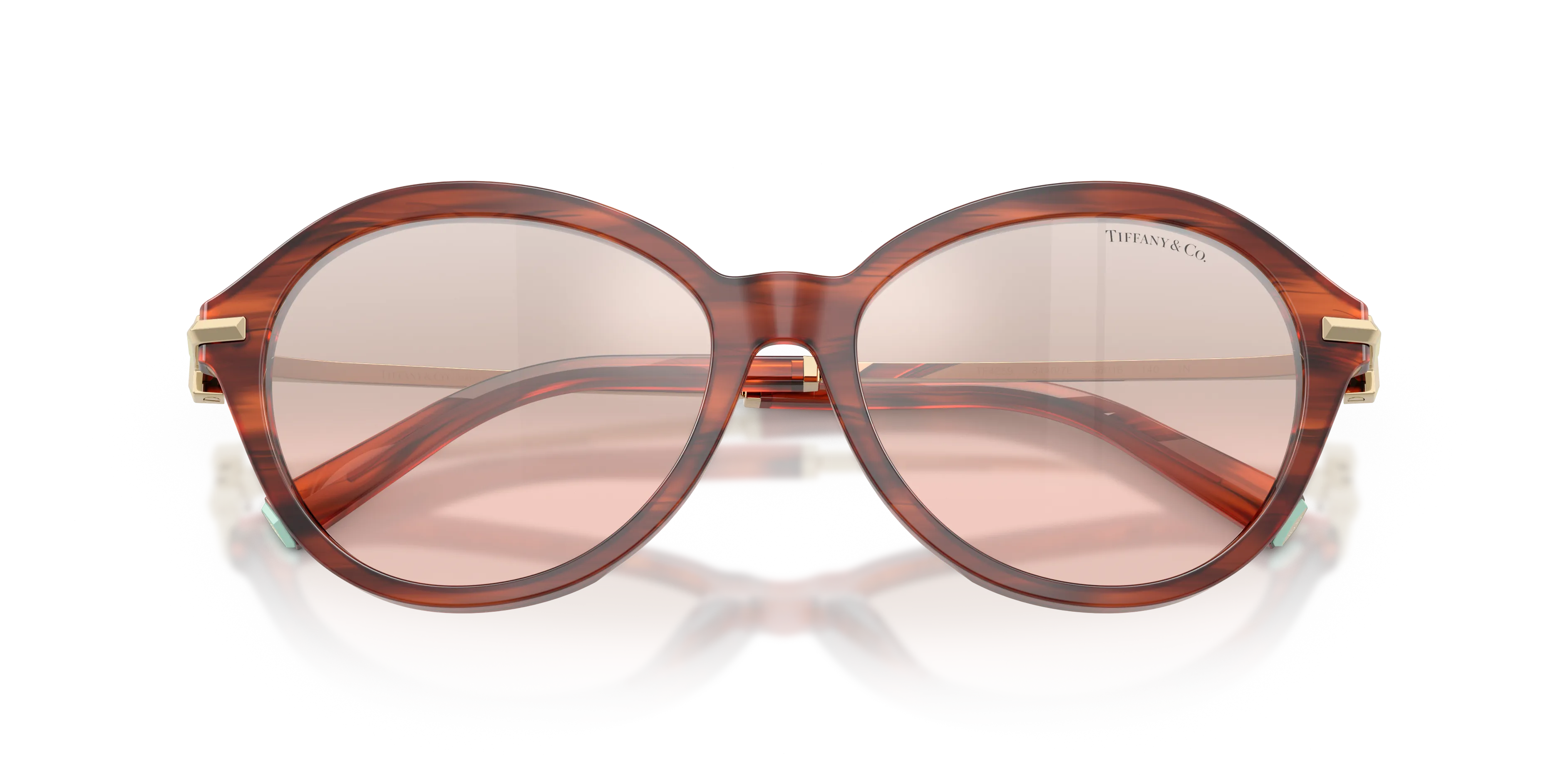 Tiffany TF4259 84407E Occhiali da sole Acetato Tartaruga Rosa Rotonda Normale Sfumato - immagine 2