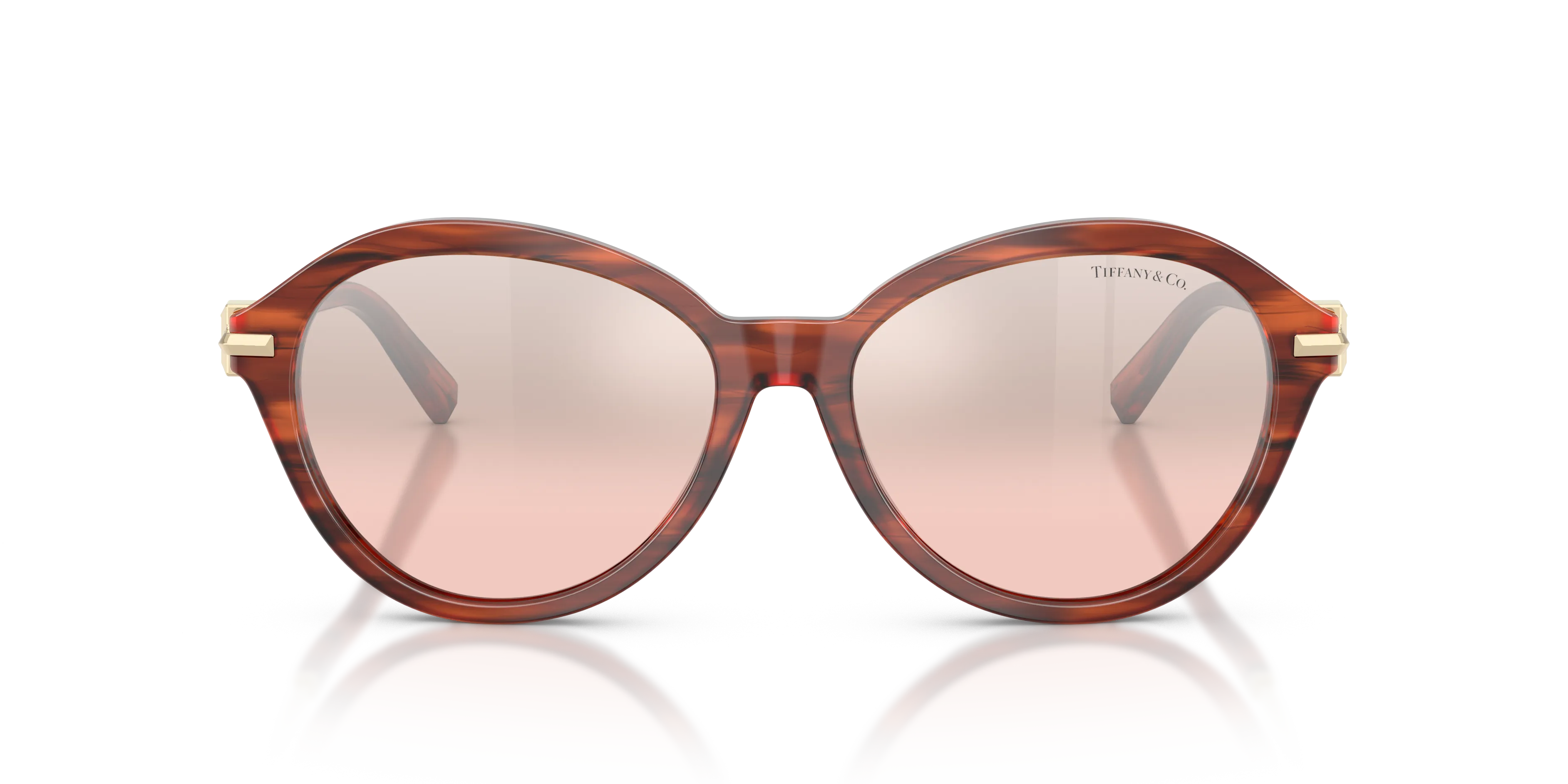 Tiffany TF4259 84407E Occhiali da sole Acetato Tartaruga Rosa Rotonda Normale Sfumato - immagine 3
