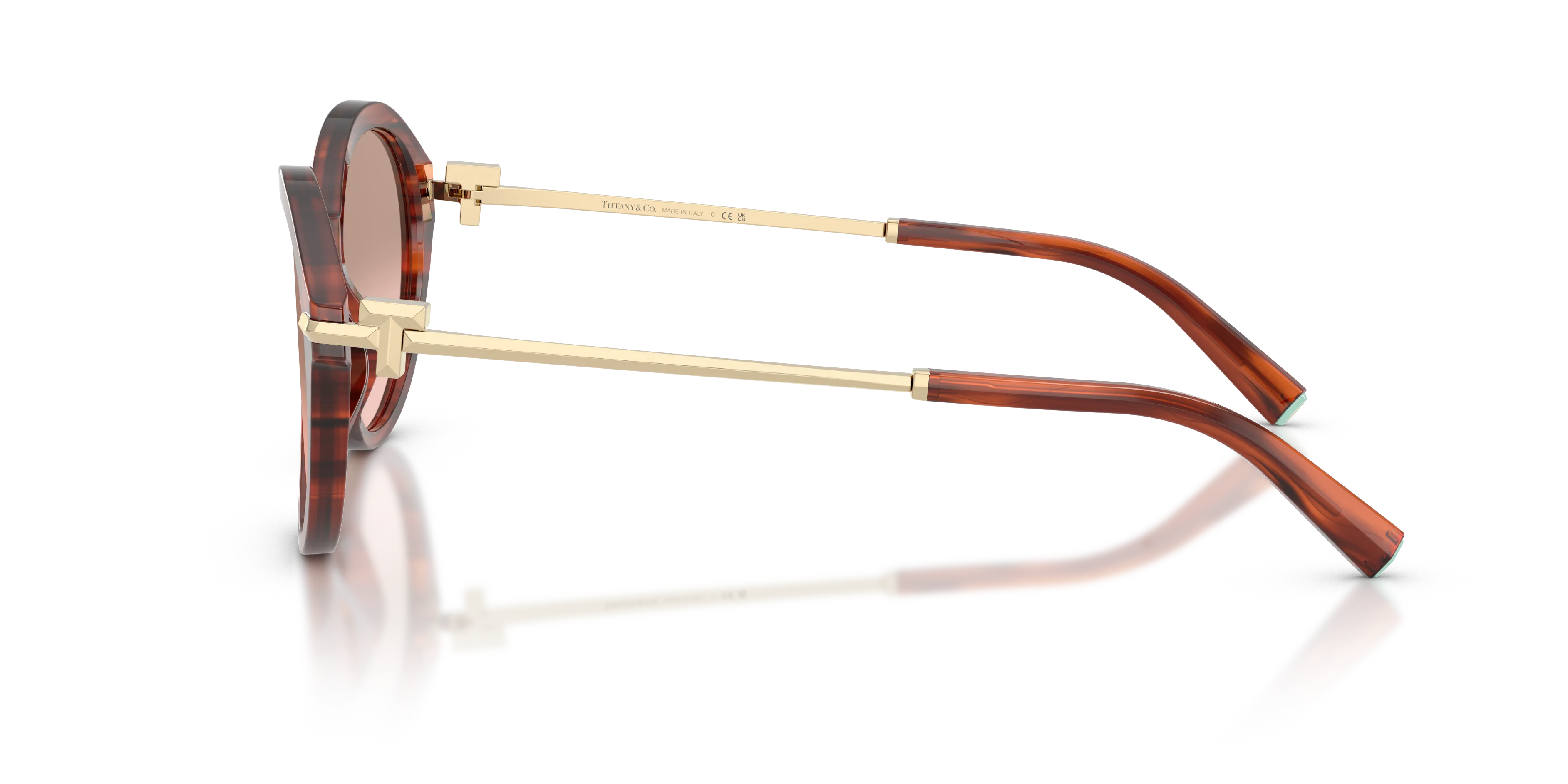 Tiffany TF4259 84407E Occhiali da sole Acetato Tartaruga Rosa Rotonda Normale Sfumato - immagine 4