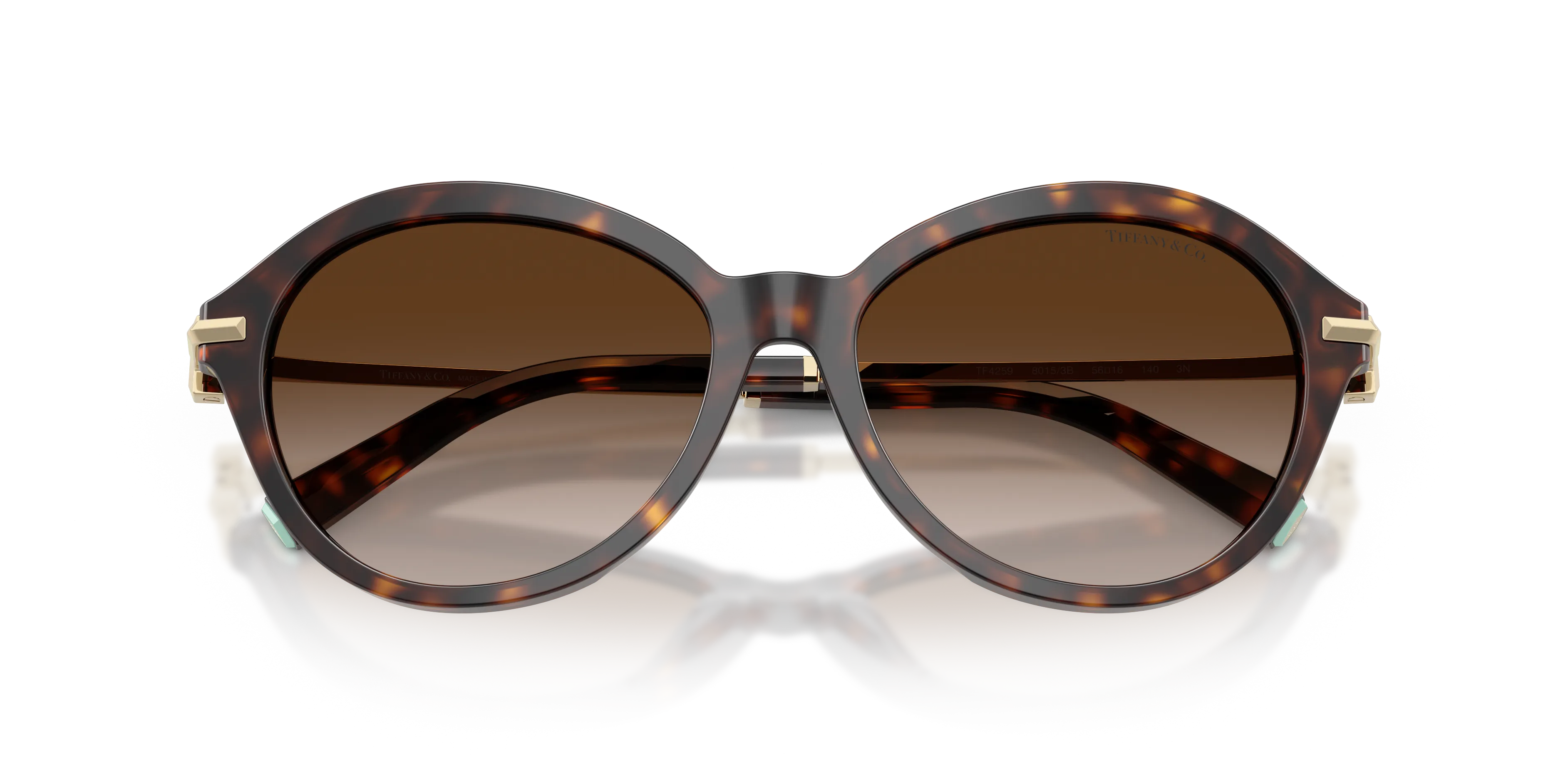 Tiffany TF4259 80153B Occhiali da sole Acetato Tartaruga Marrone Rotonda Normale Sfumato - immagine 2