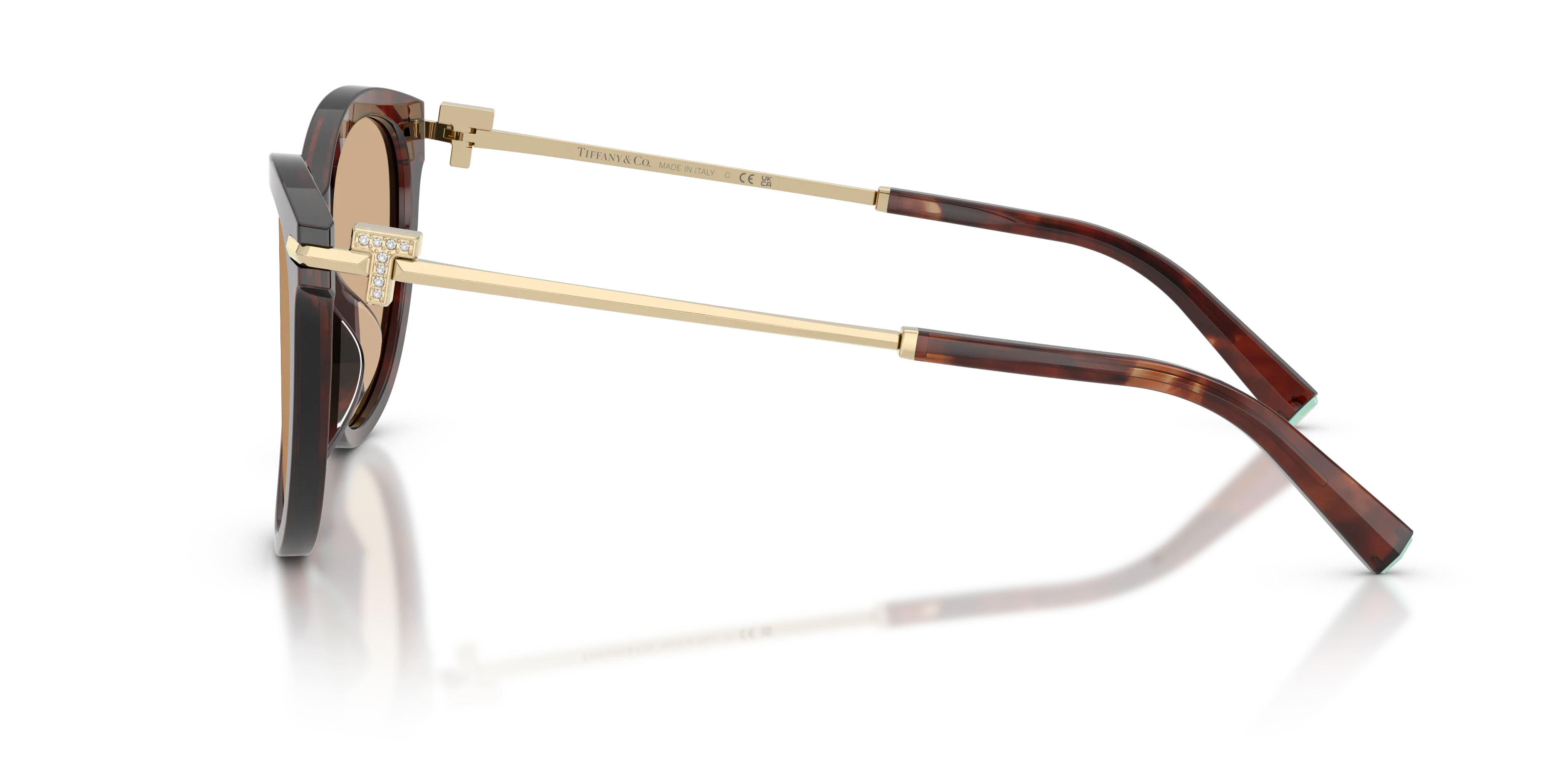 Tiffany TF4258BU 8421/8 Occhiali da sole Acetato Marrone Giallo Pantos Normale - immagine 4