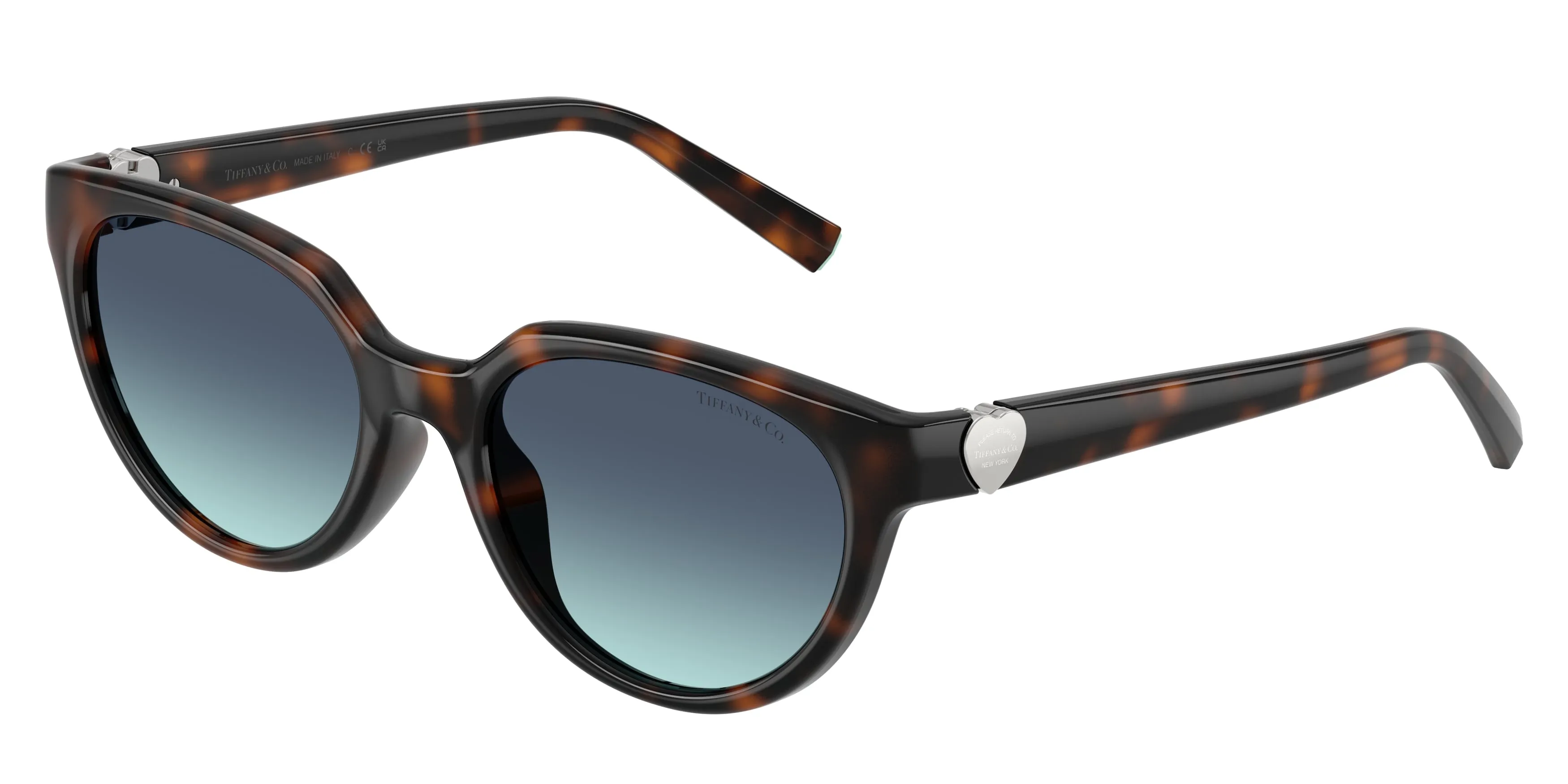 Tiffany TF4256D 80159S Occhiali da sole Iniettato Tartaruga Blu Cat Eye Normale Sfumato - immagine 1