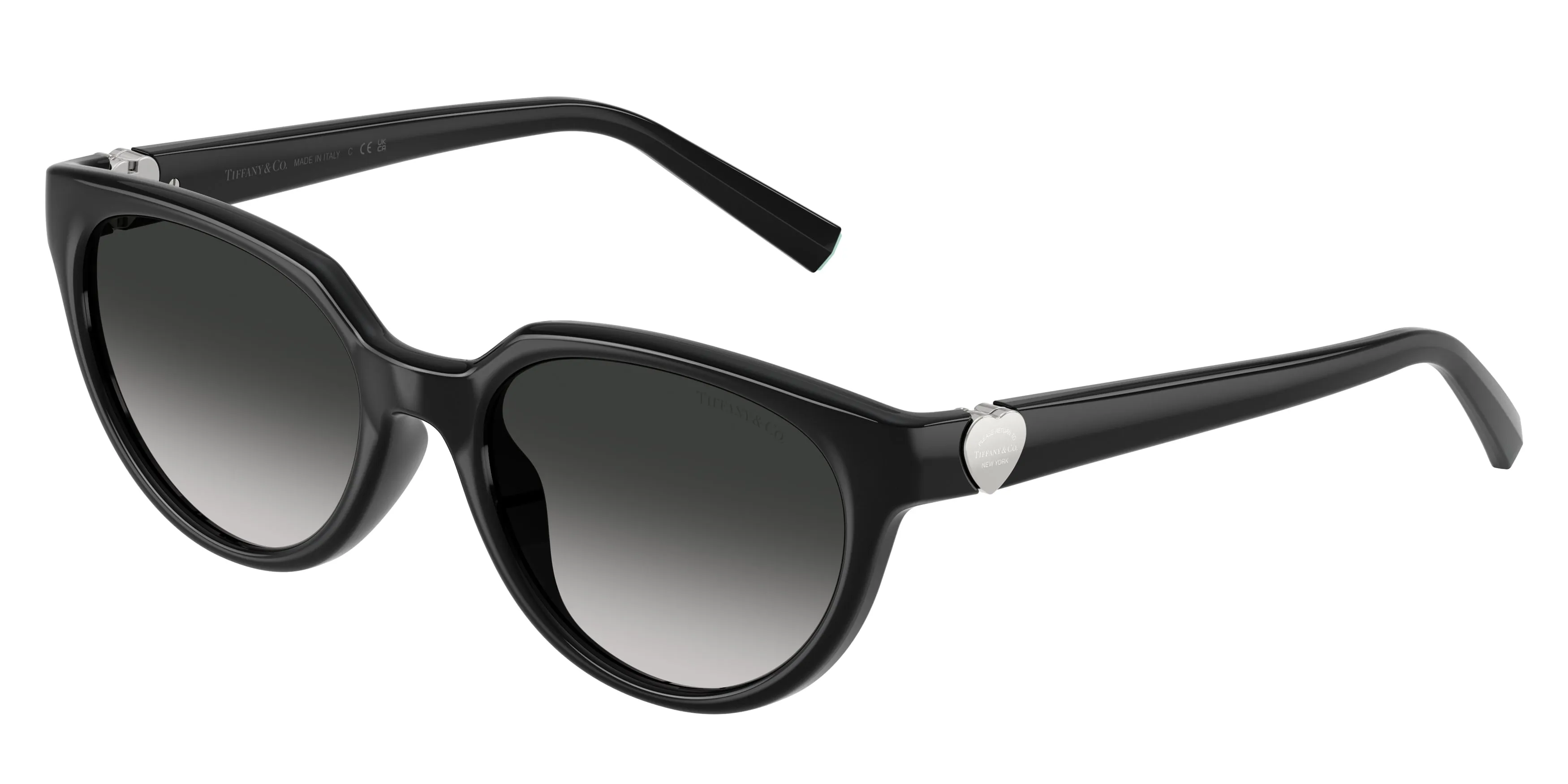 Tiffany TF4256D 80013C Occhiali da sole Iniettato Nero Grigio Cat Eye Normale Sfumato - immagine 1