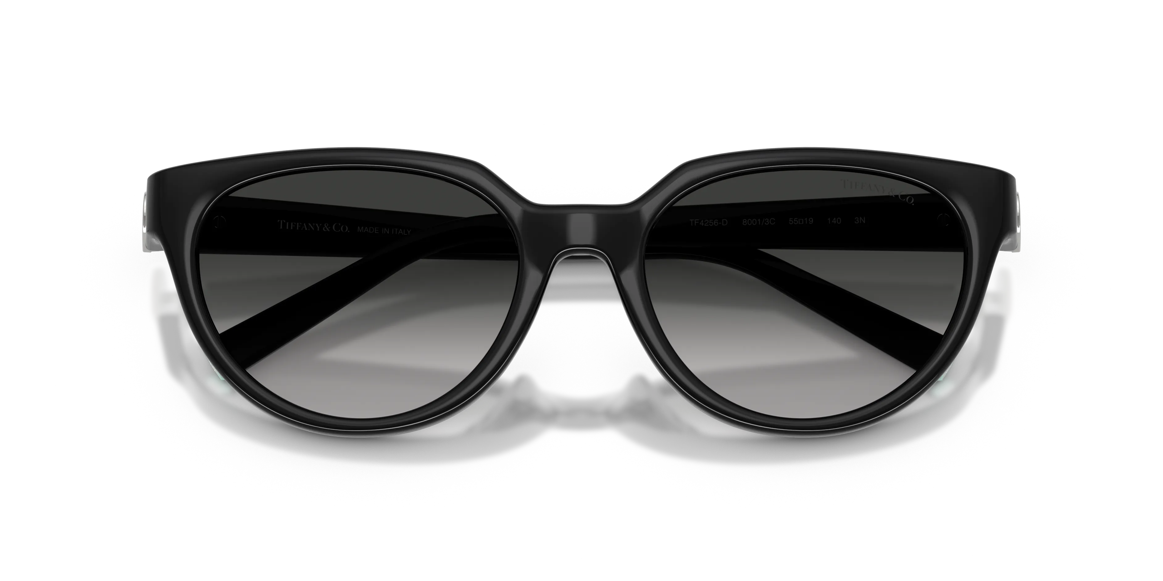 Tiffany TF4256D 80013C Occhiali da sole Iniettato Nero Grigio Cat Eye Normale Sfumato - immagine 2