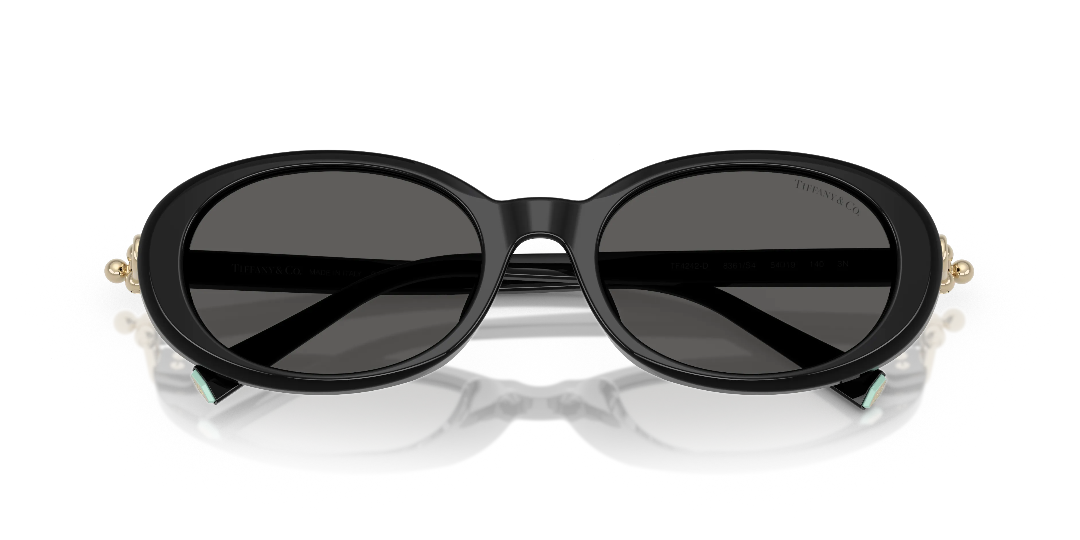 Tiffany TF4242D 8361S4 Occhiali da sole Acetato Nero Grigio Rotonda Normale - immagine 2