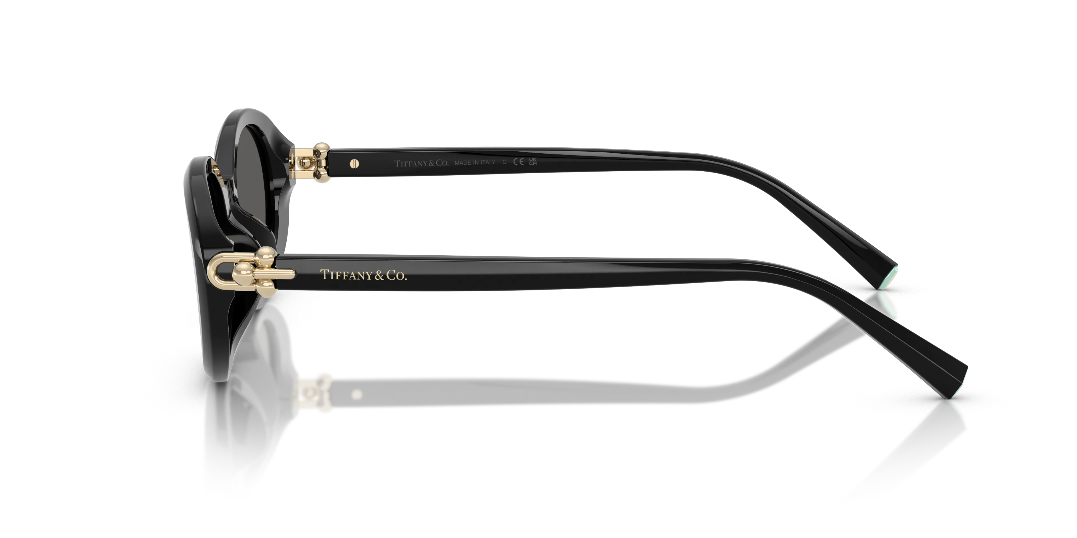 Tiffany TF4242D 8361S4 Occhiali da sole Acetato Nero Grigio Rotonda Normale - immagine 4