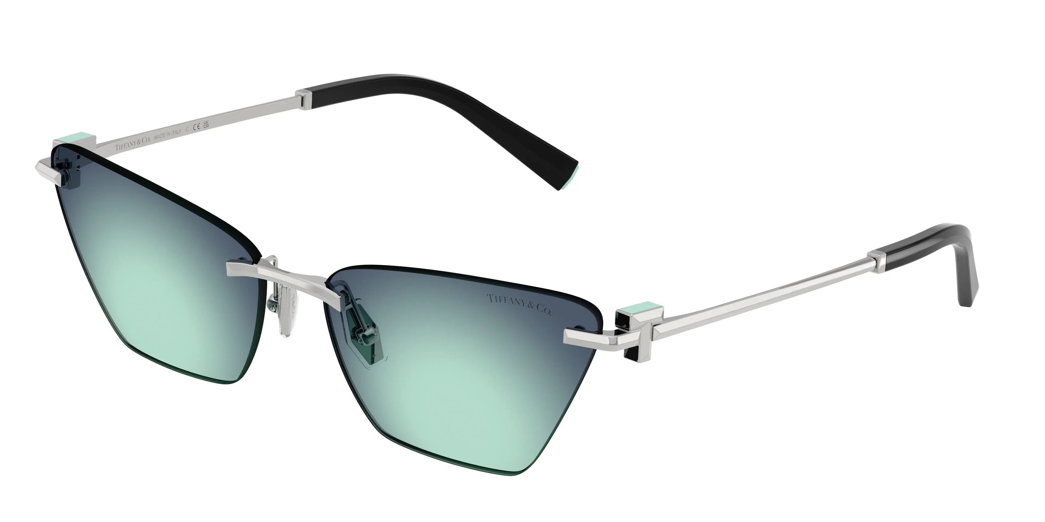 Tiffany TF3120 60019S Occhiali da sole Metallo Argento Blu Farfalla Normale Sfumato - immagine 1