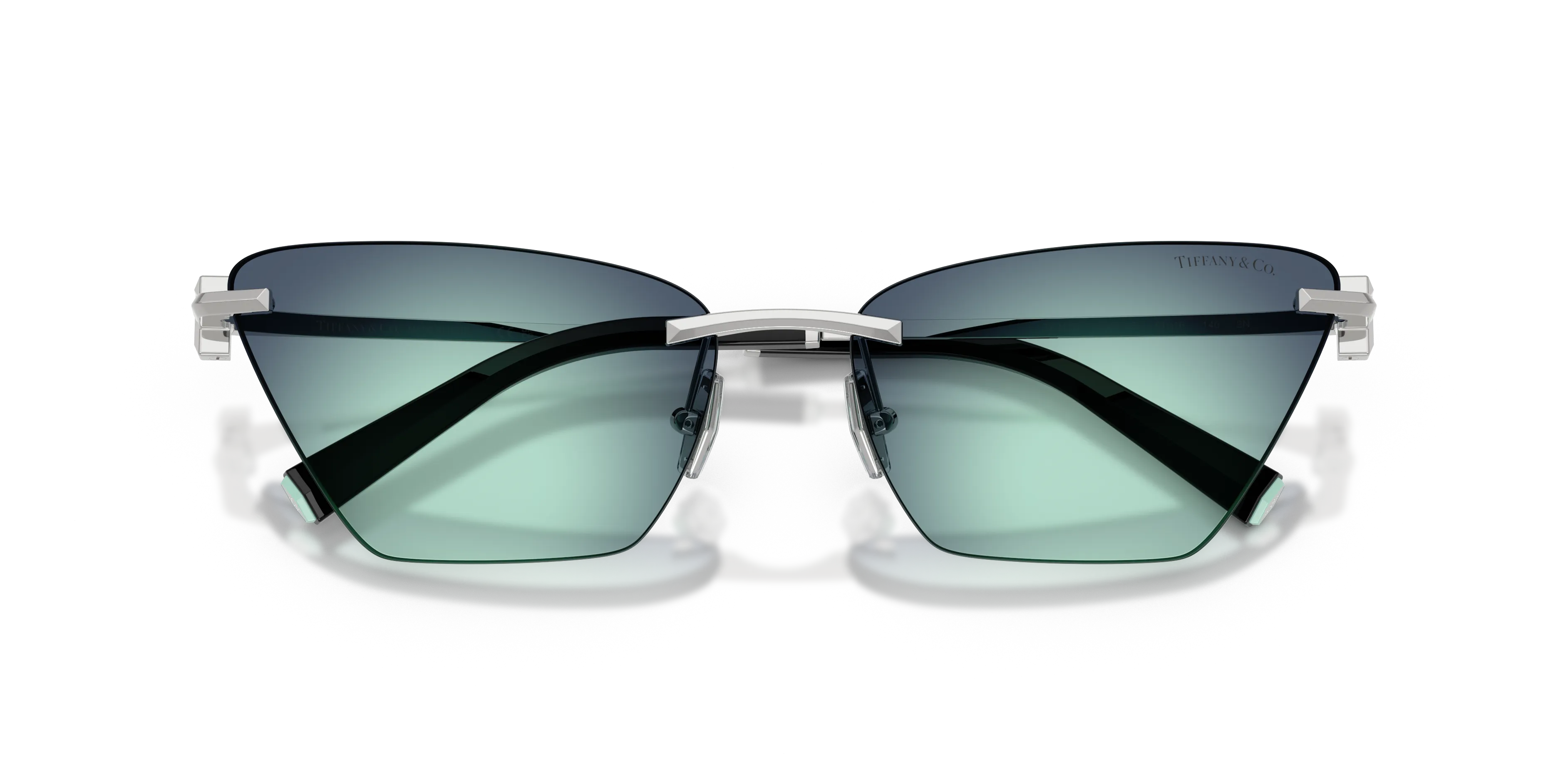 Tiffany TF3120 60019S Occhiali da sole Metallo Argento Blu Farfalla Normale Sfumato - immagine 2
