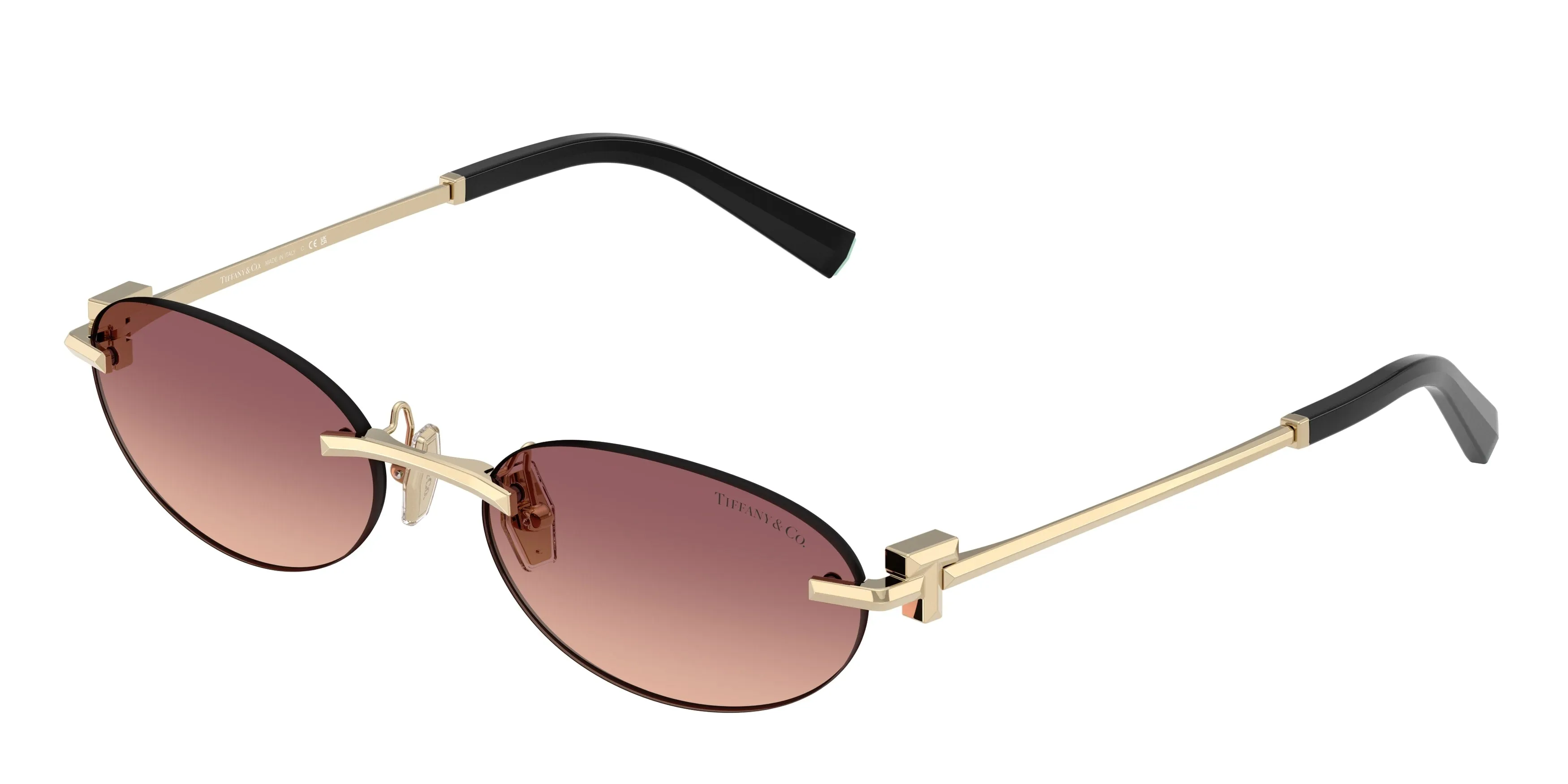 Tiffany TF3119D 62408D Occhiali da sole Metallo Oro Rosa Rotonda Normale Sfumato - immagine 1