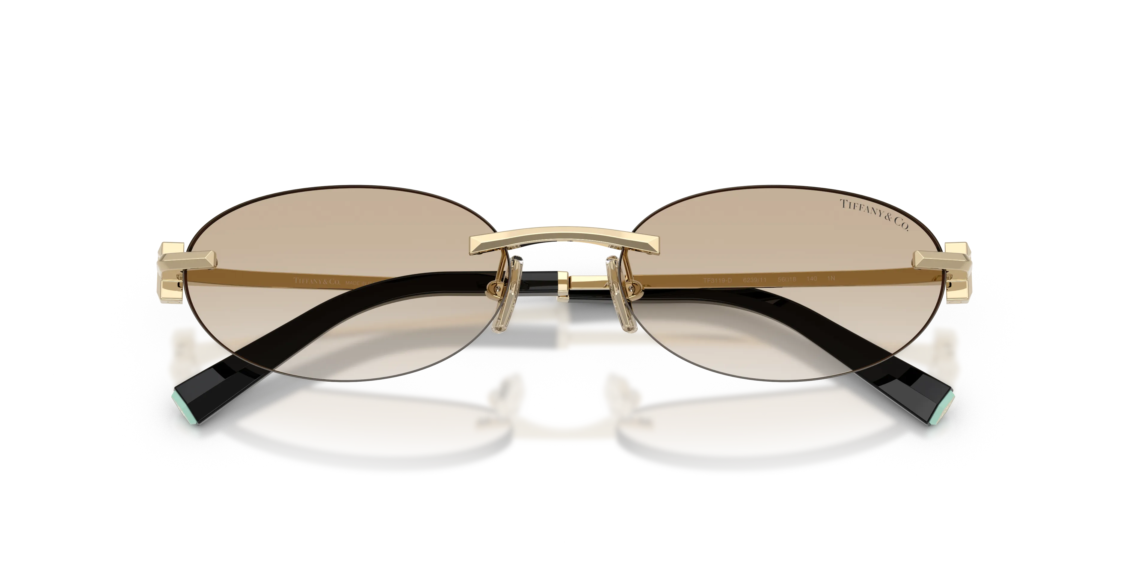 Tiffany TF3119D 623911 Occhiali da sole Metallo Oro Grigio Rotonda Normale Sfumato - immagine 2