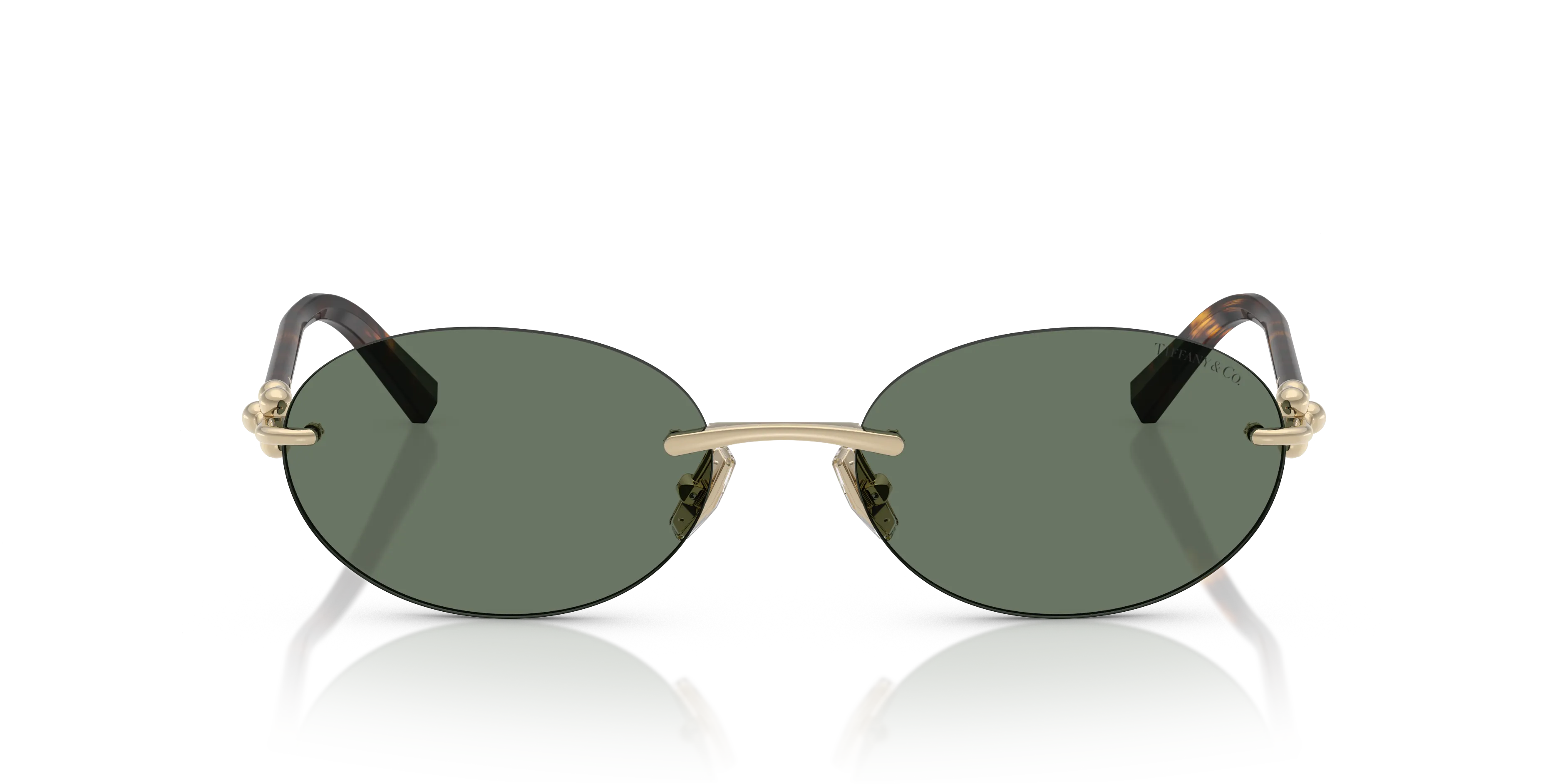 Tiffany TF3104D 623882 Occhiali da sole Metallo Oro Verde Rotonda Normale - immagine 3