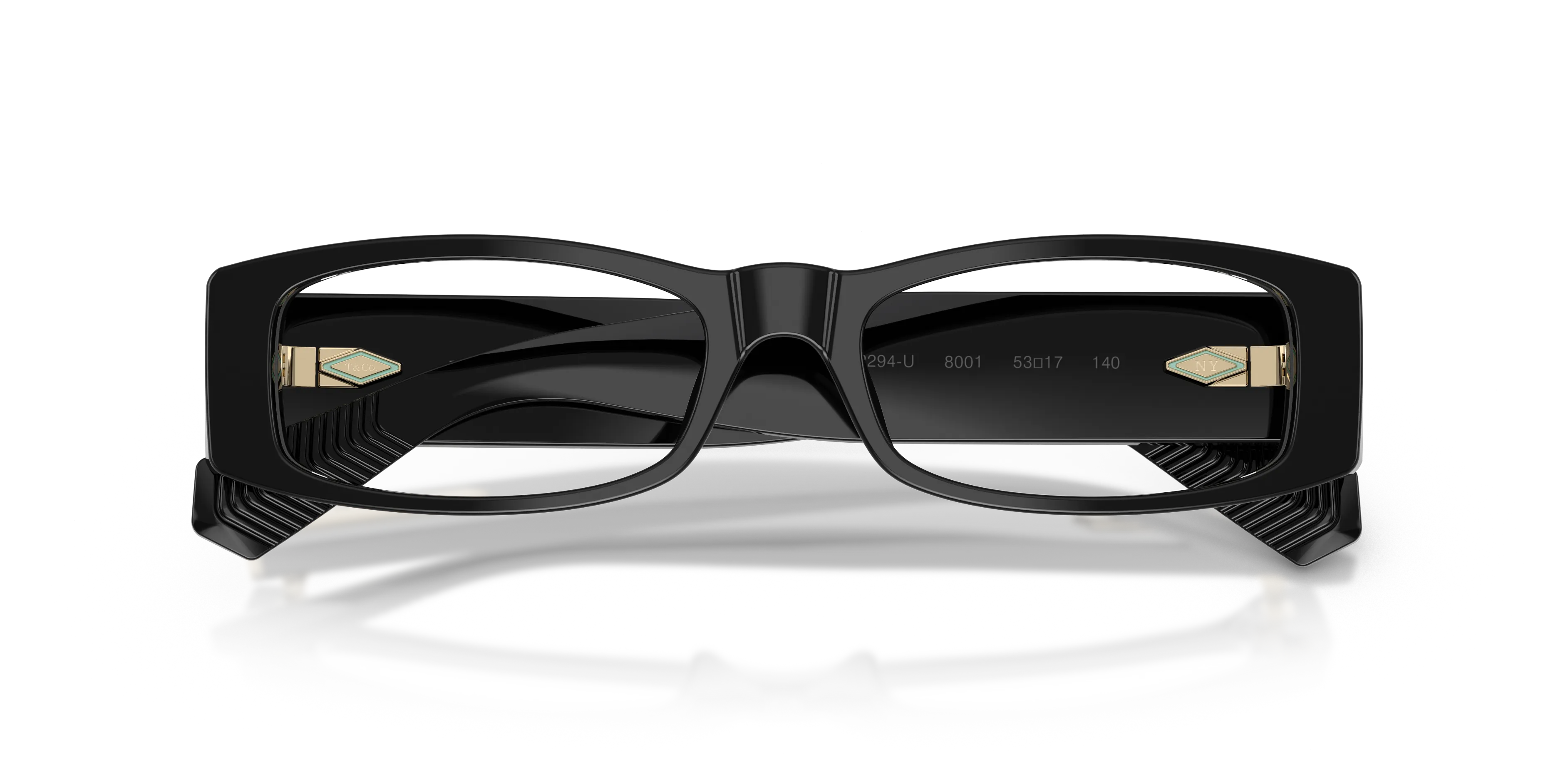Tiffany TF2294U 8001 Montature da vista Acetato Nero Trasparente Squadrata Normale - immagine 2