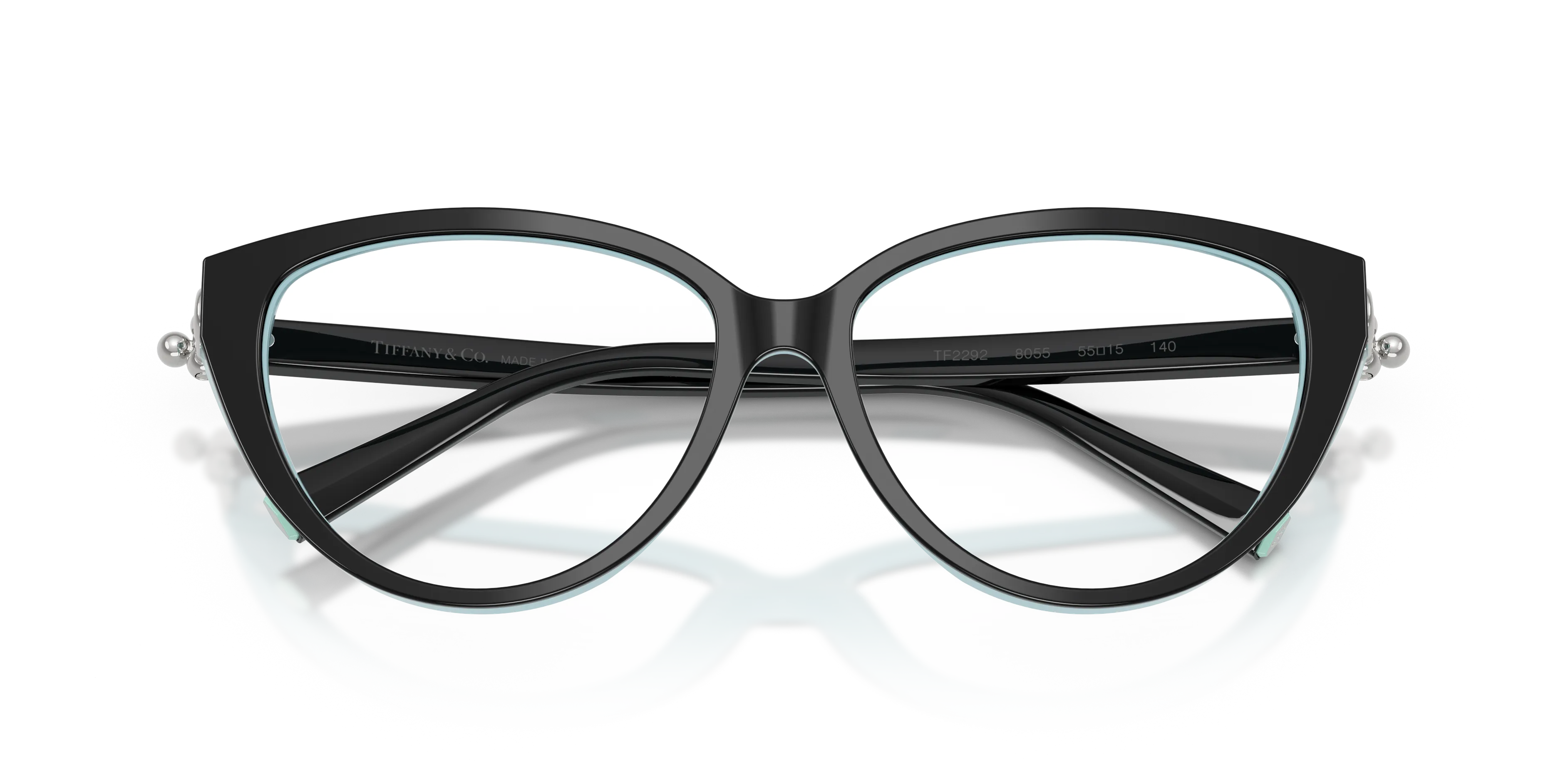 Tiffany TF2292 8055 Montature da vista Acetato Nero Trasparente Cat Eye Normale - immagine 2