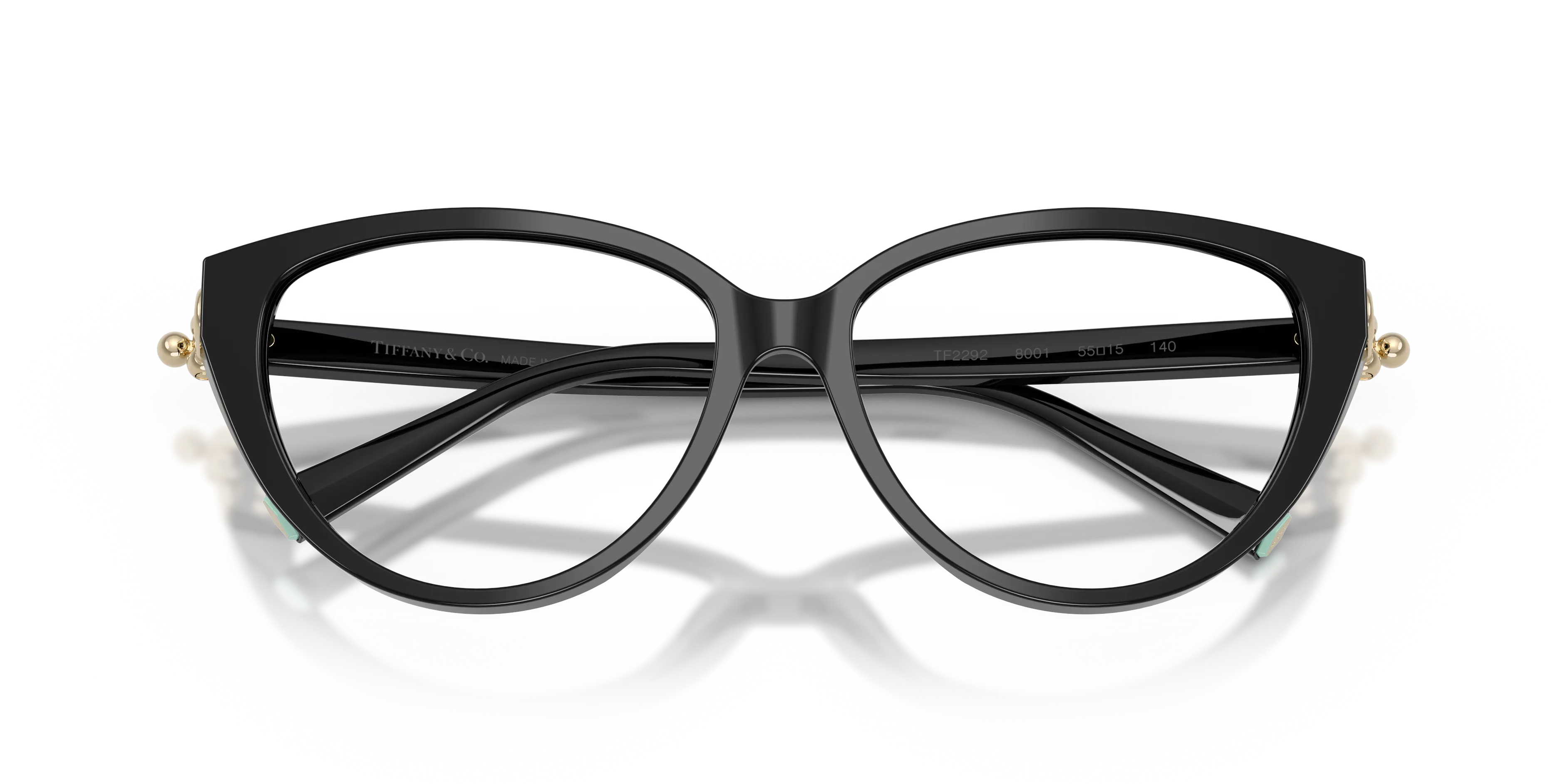 Tiffany TF2292 8001 Montature da vista Acetato Nero Trasparente Cat Eye Normale - immagine 2