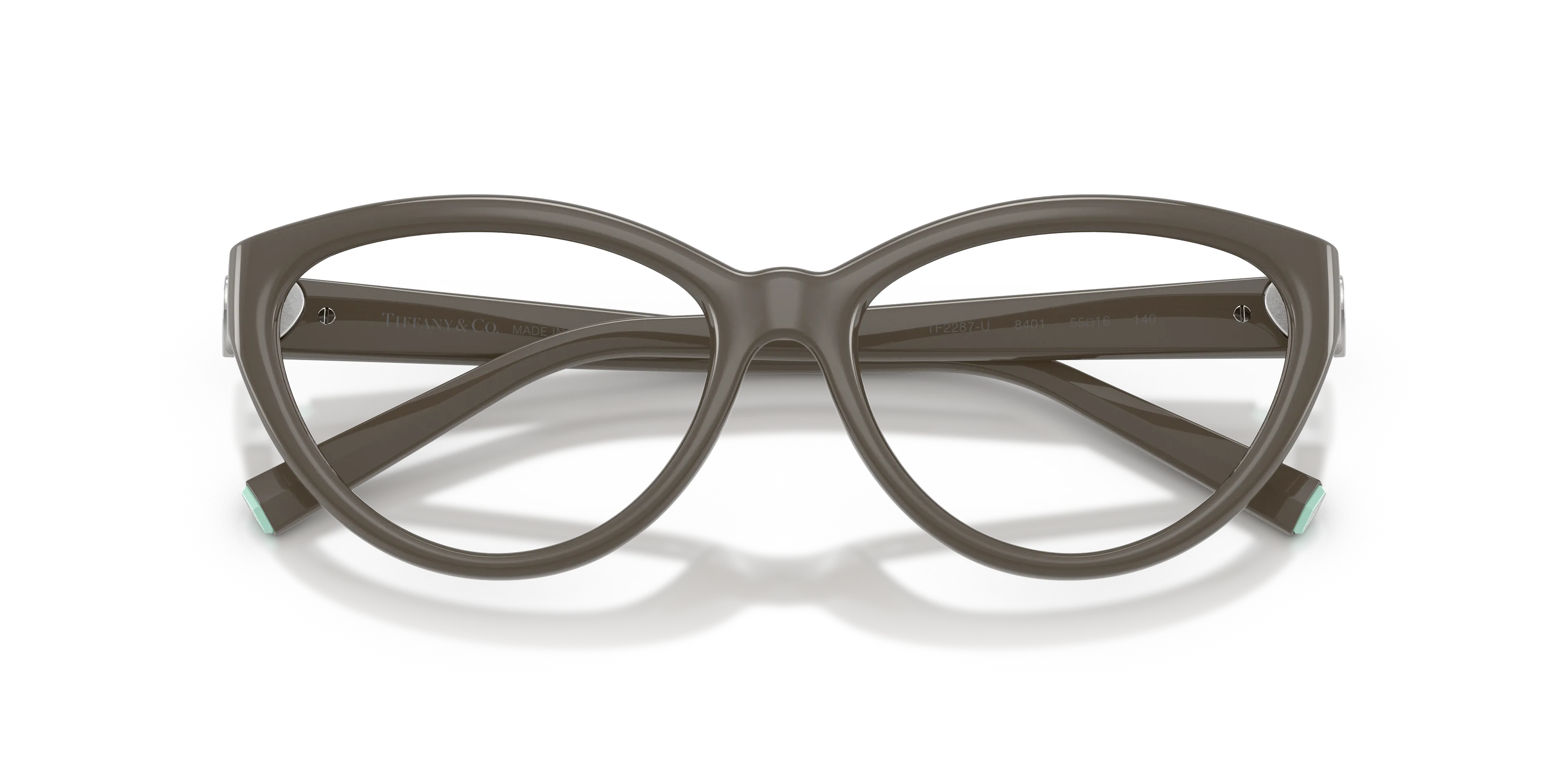 Tiffany TF2287U 8401 Montature da vista Iniettato Marrone Trasparente Cat Eye Normale - immagine 2