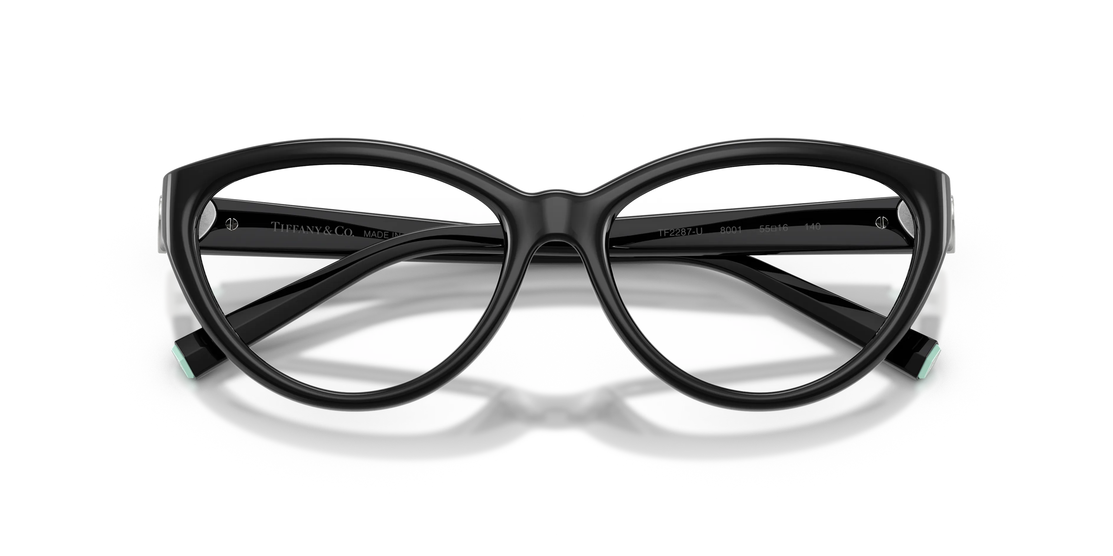 Tiffany TF2287U 8001 Montature da vista Iniettato Nero Trasparente Cat Eye Normale - immagine 2