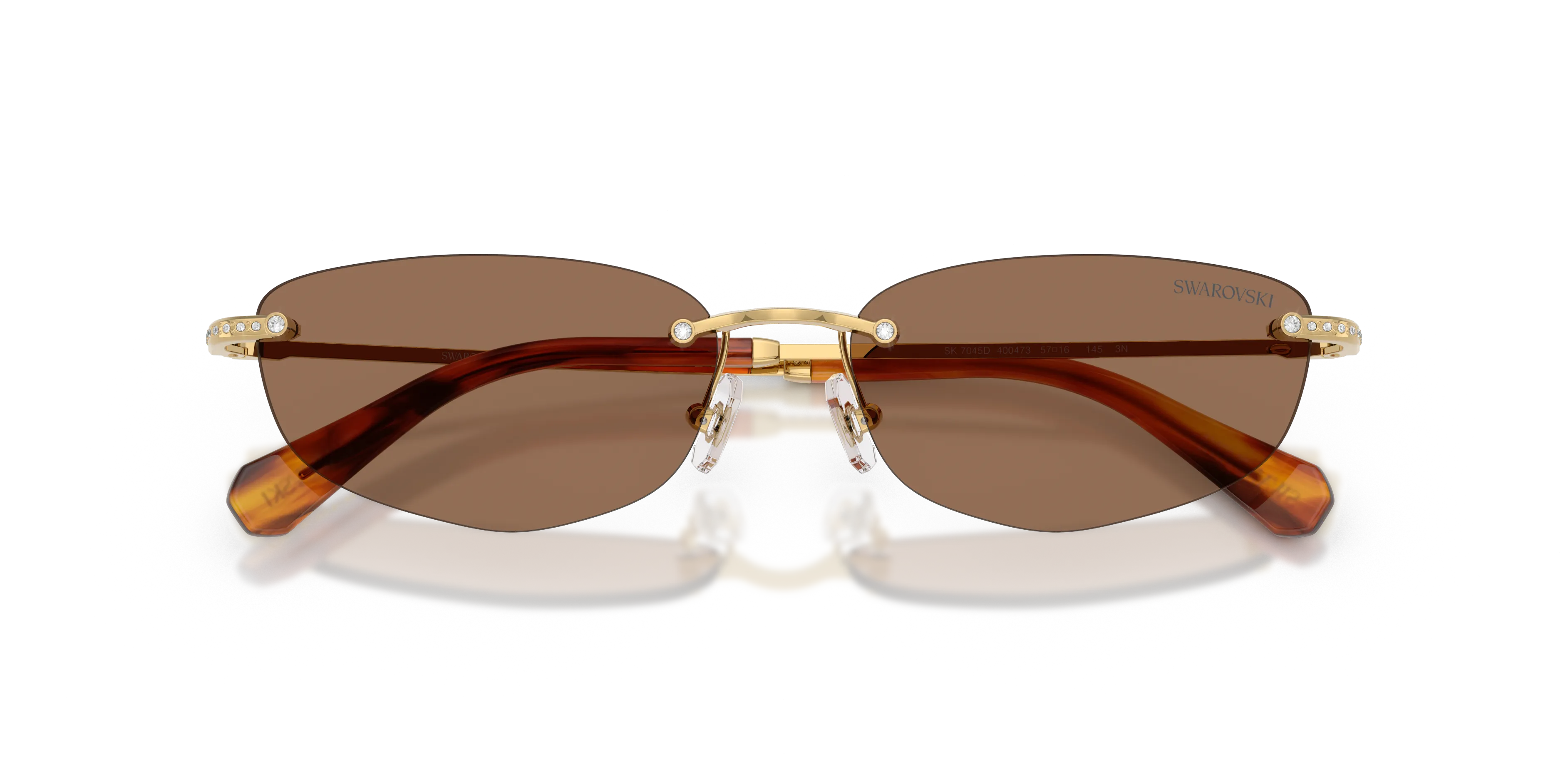 Swarovski SK7045D 400473 Occhiali da sole Metallo Oro Marrone Geometrica Normale - immagine 2