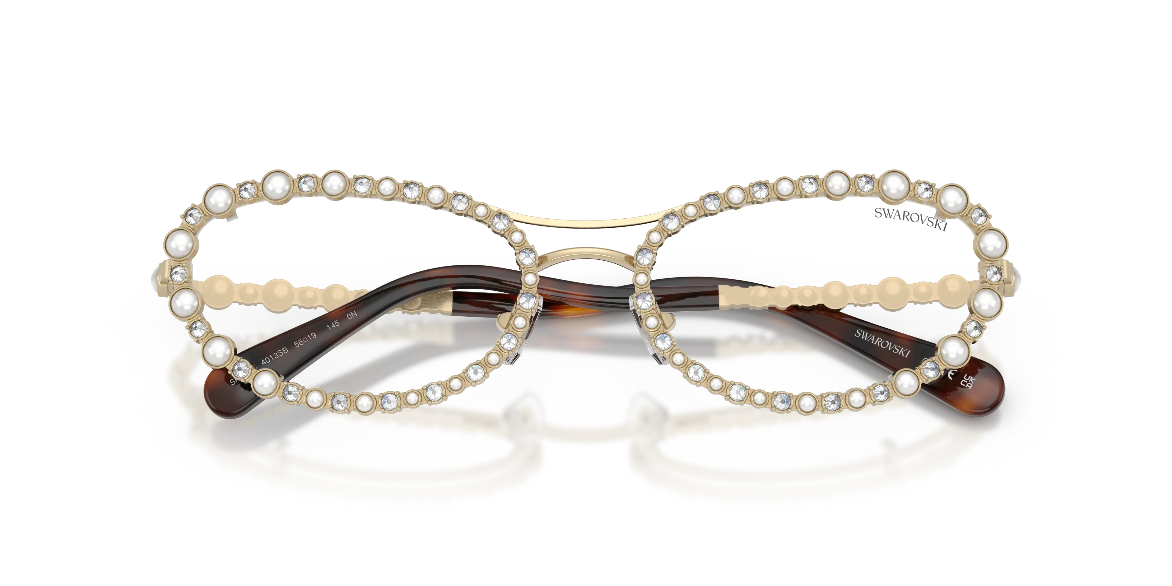 Swarovski SK7044 4013SB Occhiali da sole Metallo Oro Trasparente Rotonda Normale - immagine 2