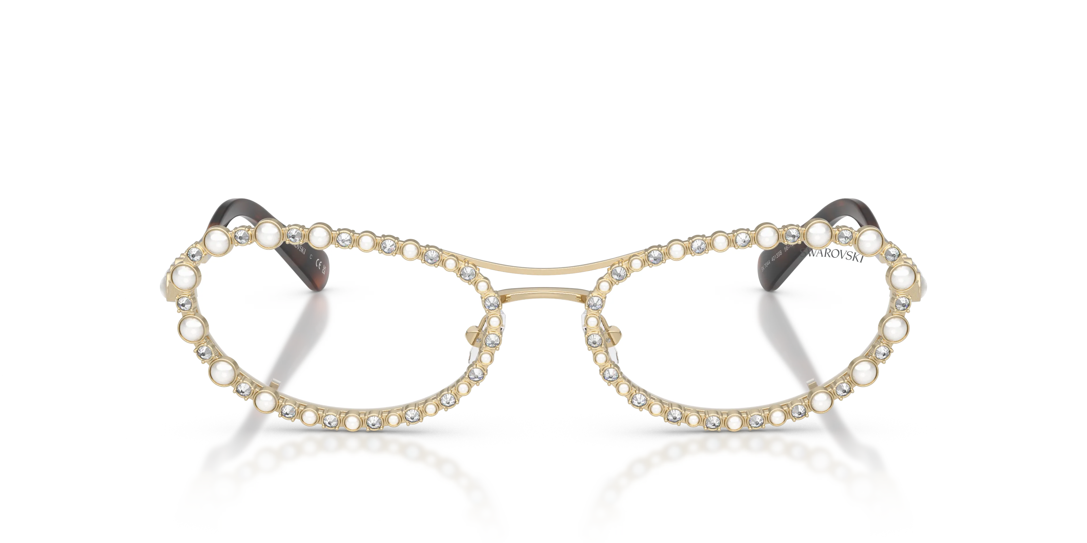 Swarovski SK7044 4013SB Occhiali da sole Metallo Oro Trasparente Rotonda Normale - immagine 3