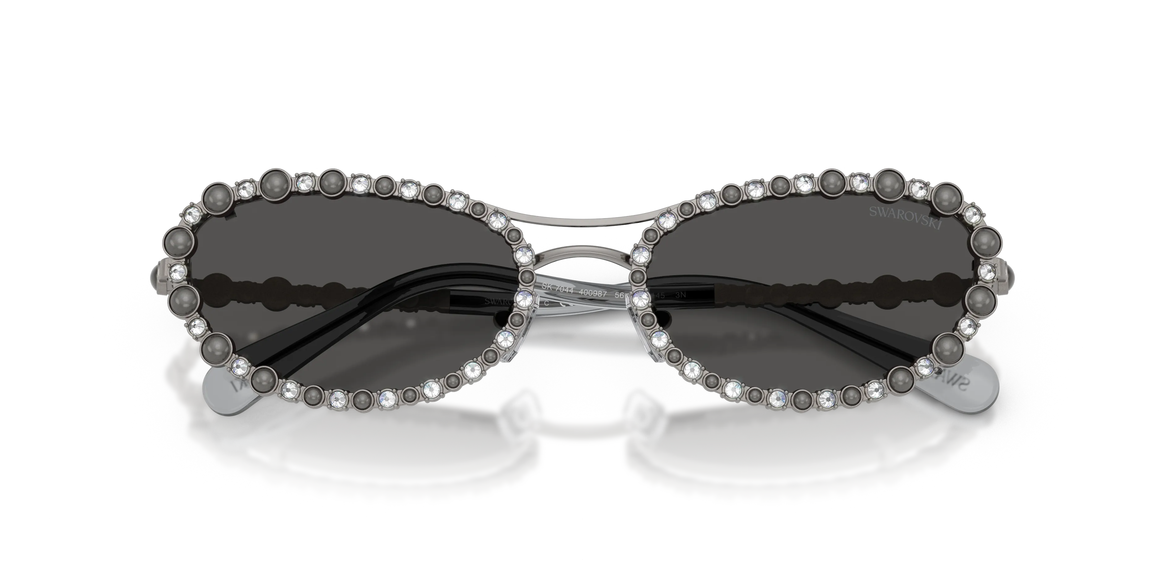 Swarovski SK7044 400987 Occhiali da sole Metallo Grigio Grigio Rotonda Normale - immagine 2