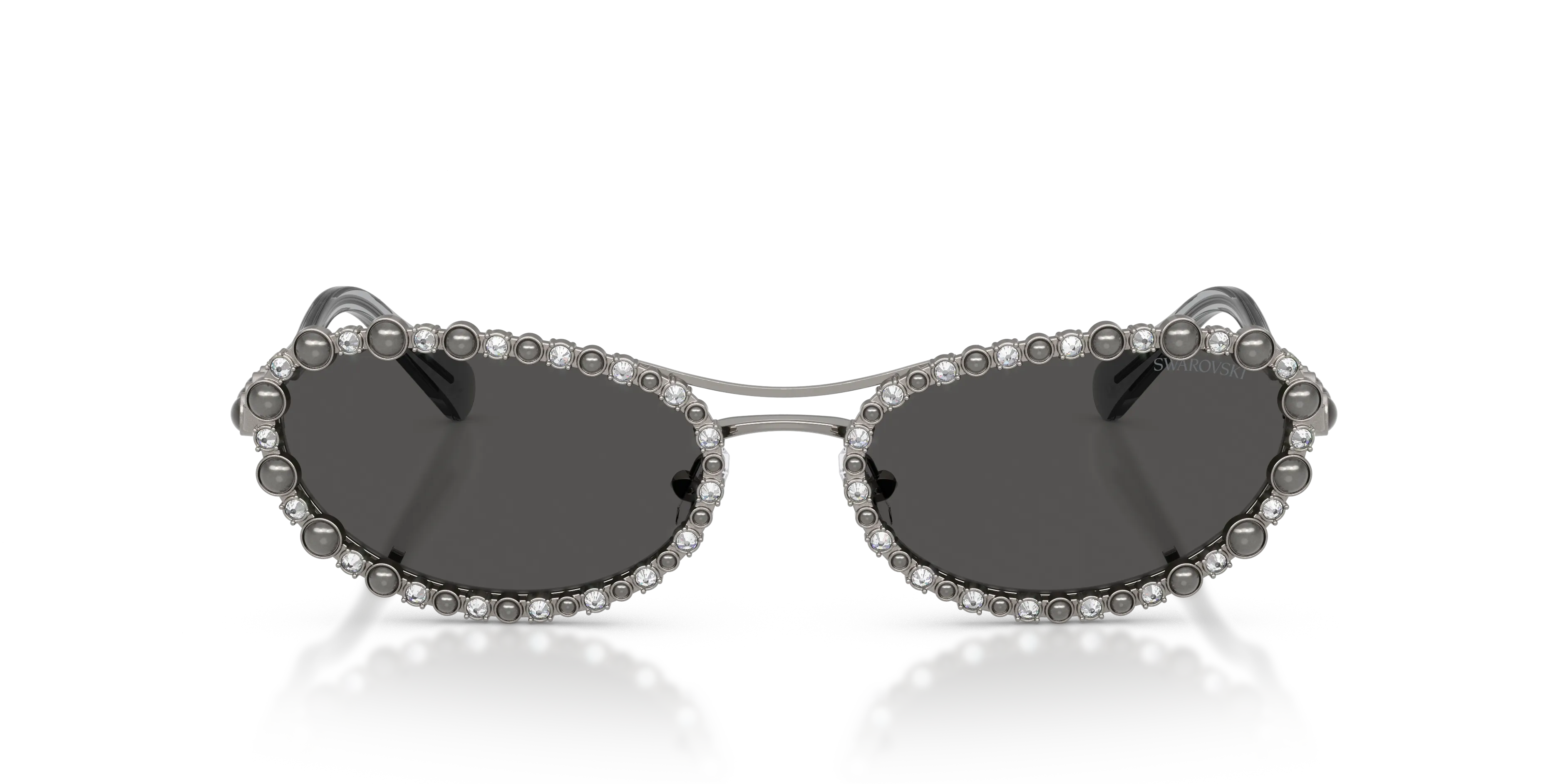 Swarovski SK7044 400987 Occhiali da sole Metallo Grigio Grigio Rotonda Normale - immagine 3