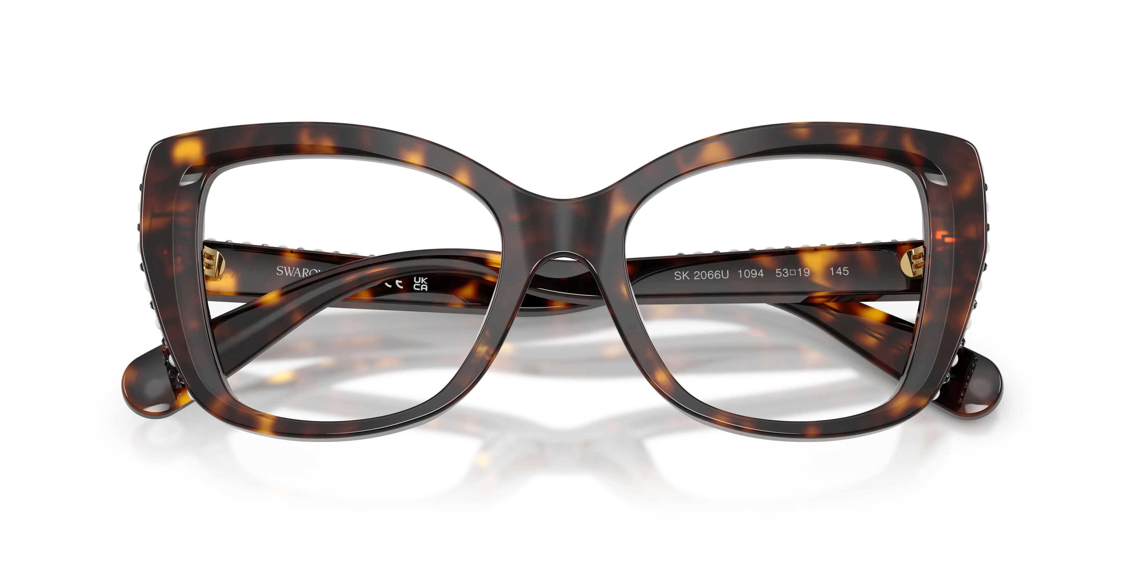Swarovski SK2066U 1094 Montature da vista Acetato Tartaruga Trasparente Farfalla Normale - immagine 2