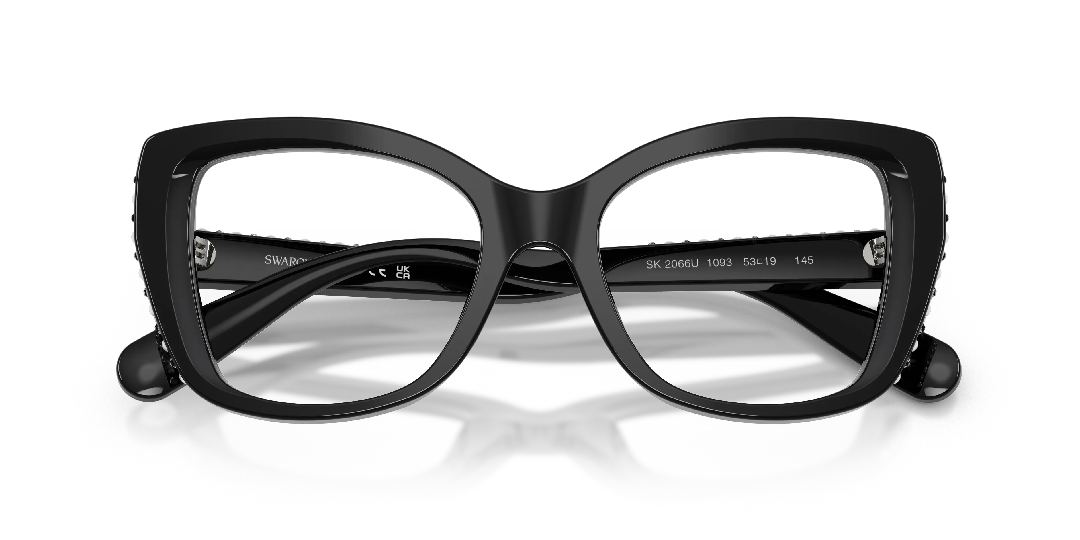 Swarovski SK2066U 1093 Montature da vista Acetato Nero Trasparente Farfalla Normale - immagine 2
