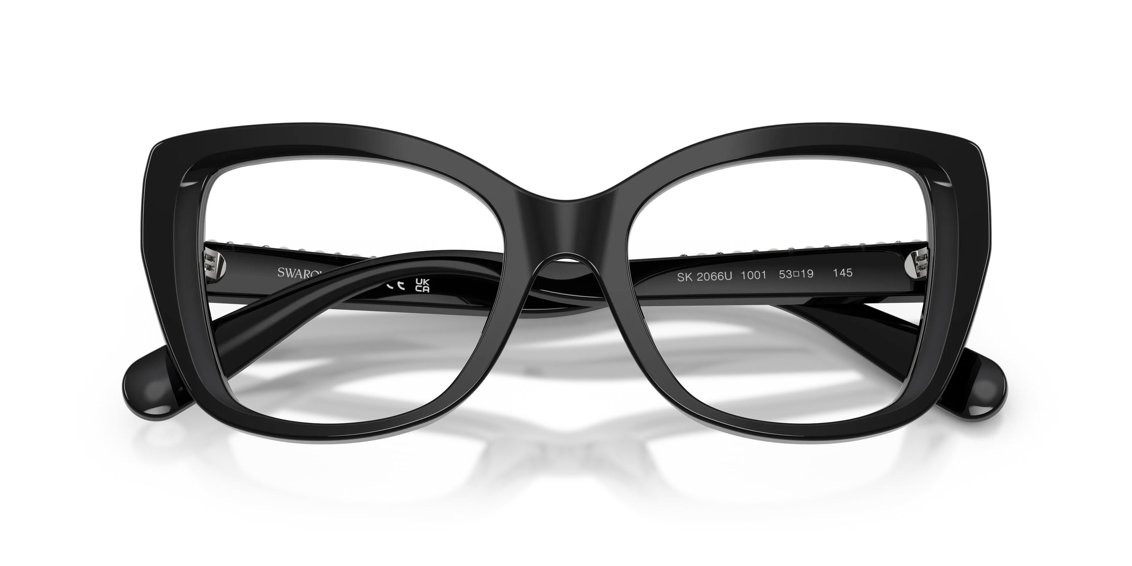 Swarovski SK2066U 1001 Montature da vista Acetato Nero Trasparente Farfalla Normale - immagine 2