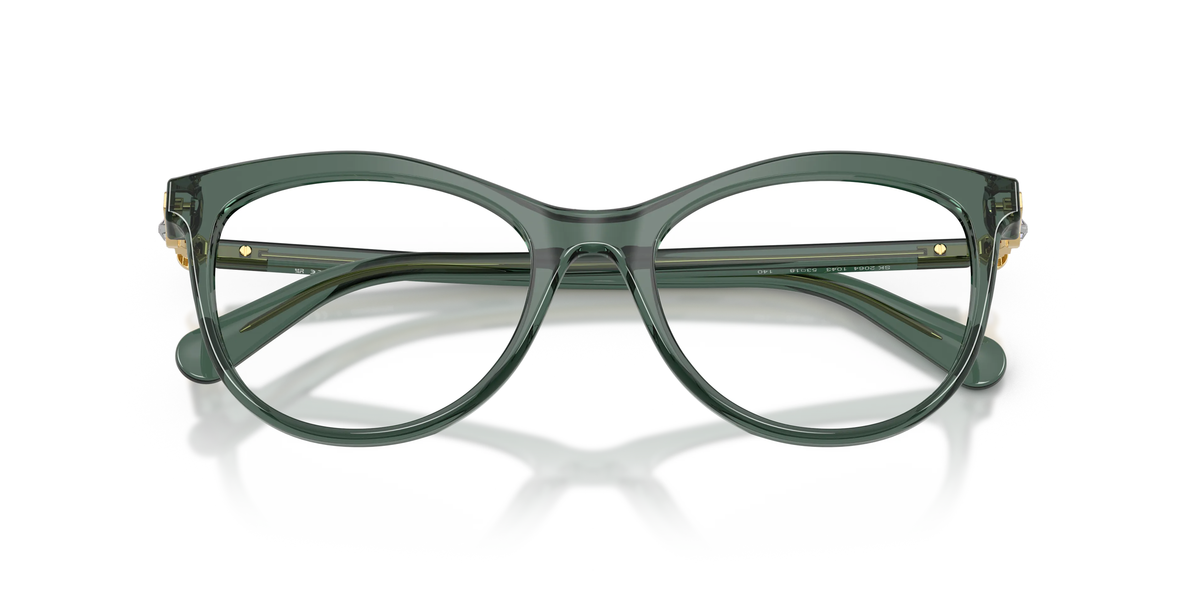 Swarovski SK2064 1043 Montature da vista Acetato Verde Trasparente Rotonda Normale - immagine 2